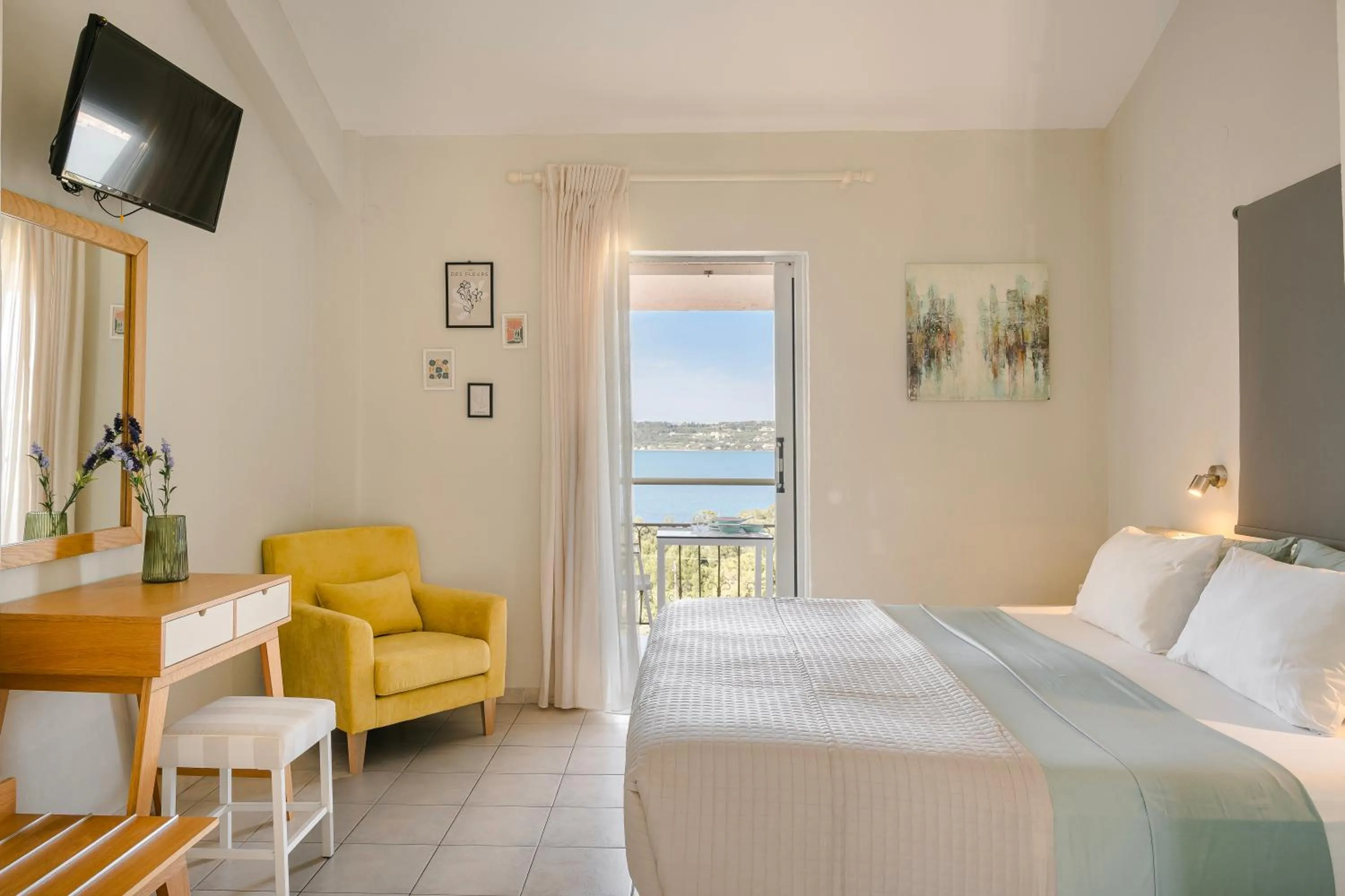 Bedroom, Bed in Panorama Fanari studios and apartments