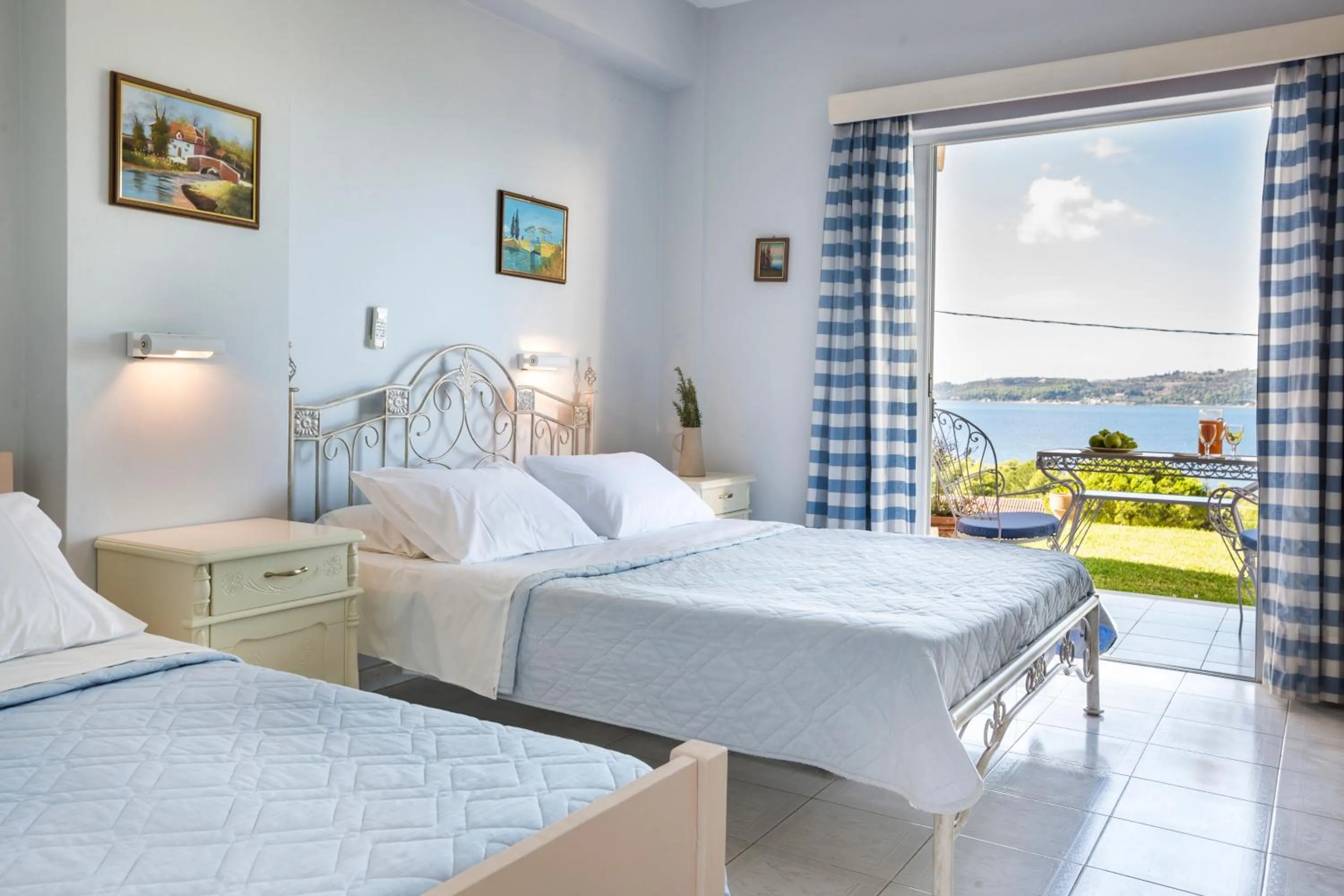 Patio, Bed in Panorama Fanari studios and apartments