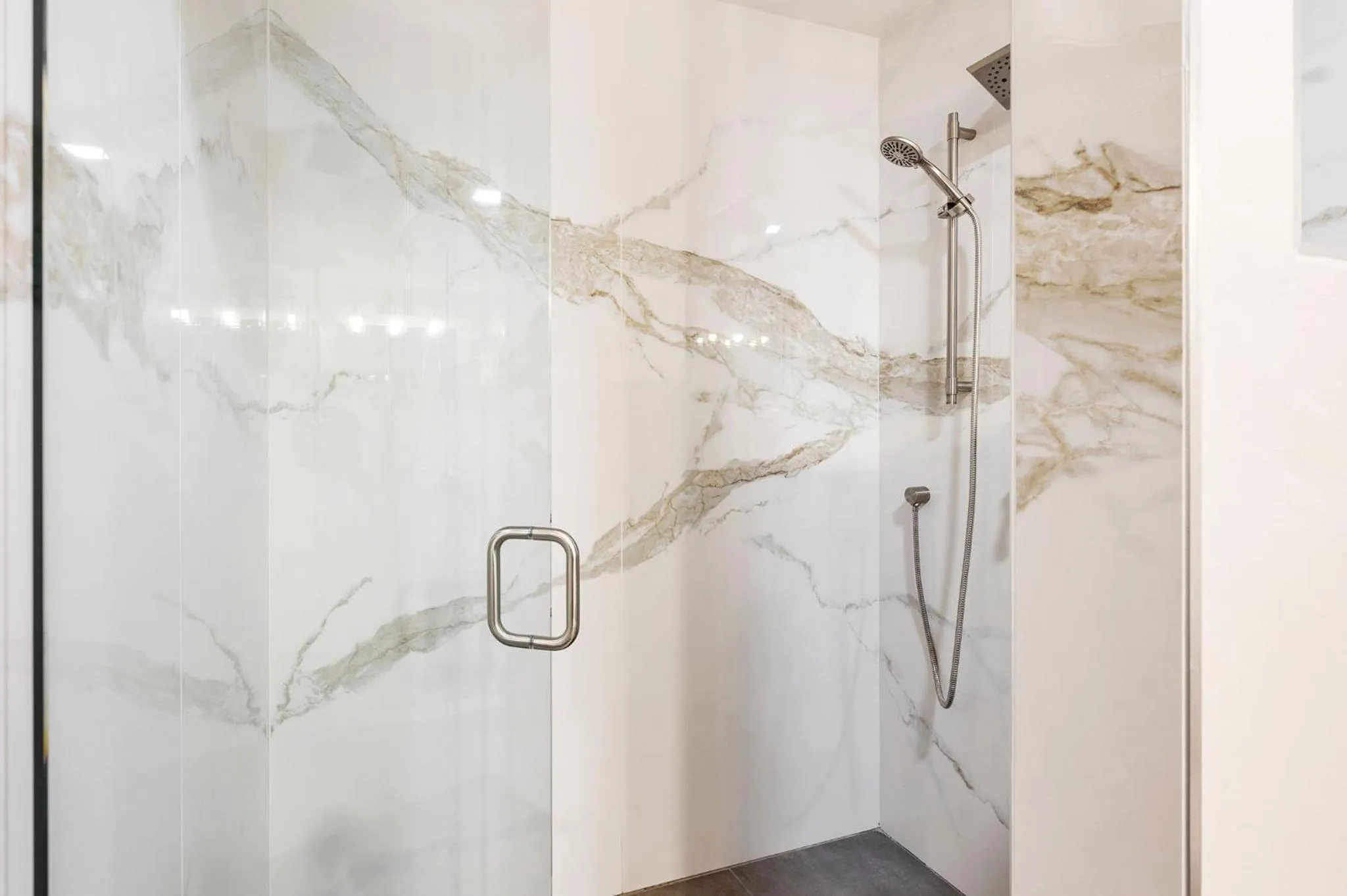 Shower in Evergreen Hill Condominiums