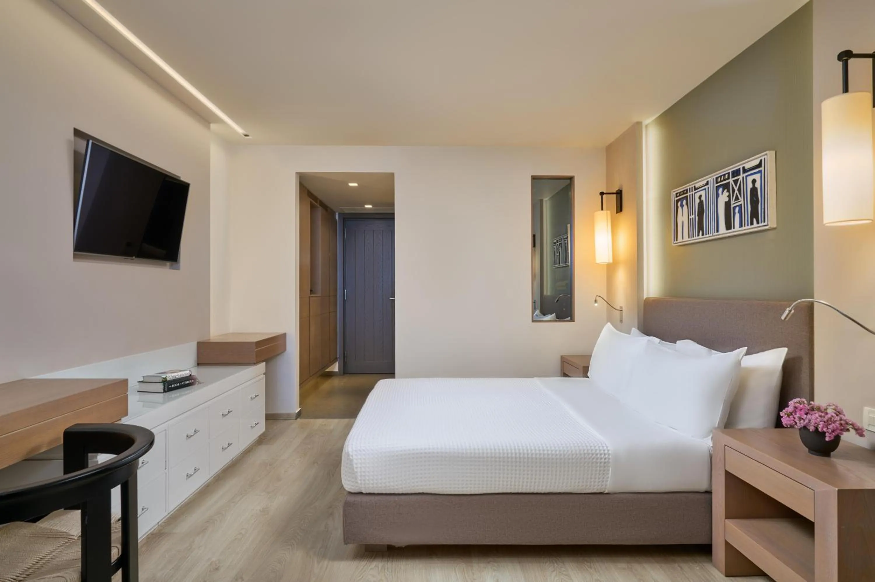 Photo of the whole room, Bed in White Rocks Hotel Kefalonia