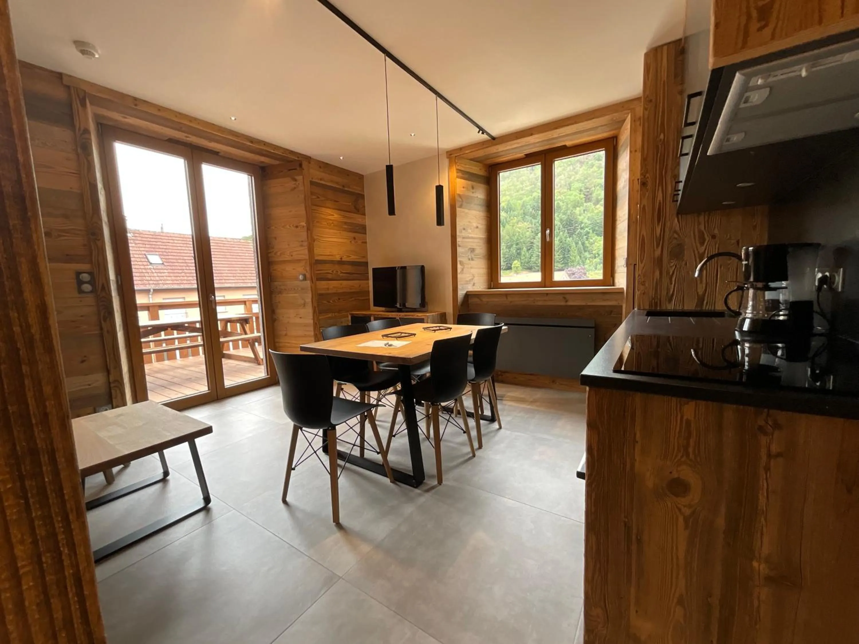 kitchen in Gite Roche Des Ducs avec Piscine toute l'année, Spa, Sauna, Hammam