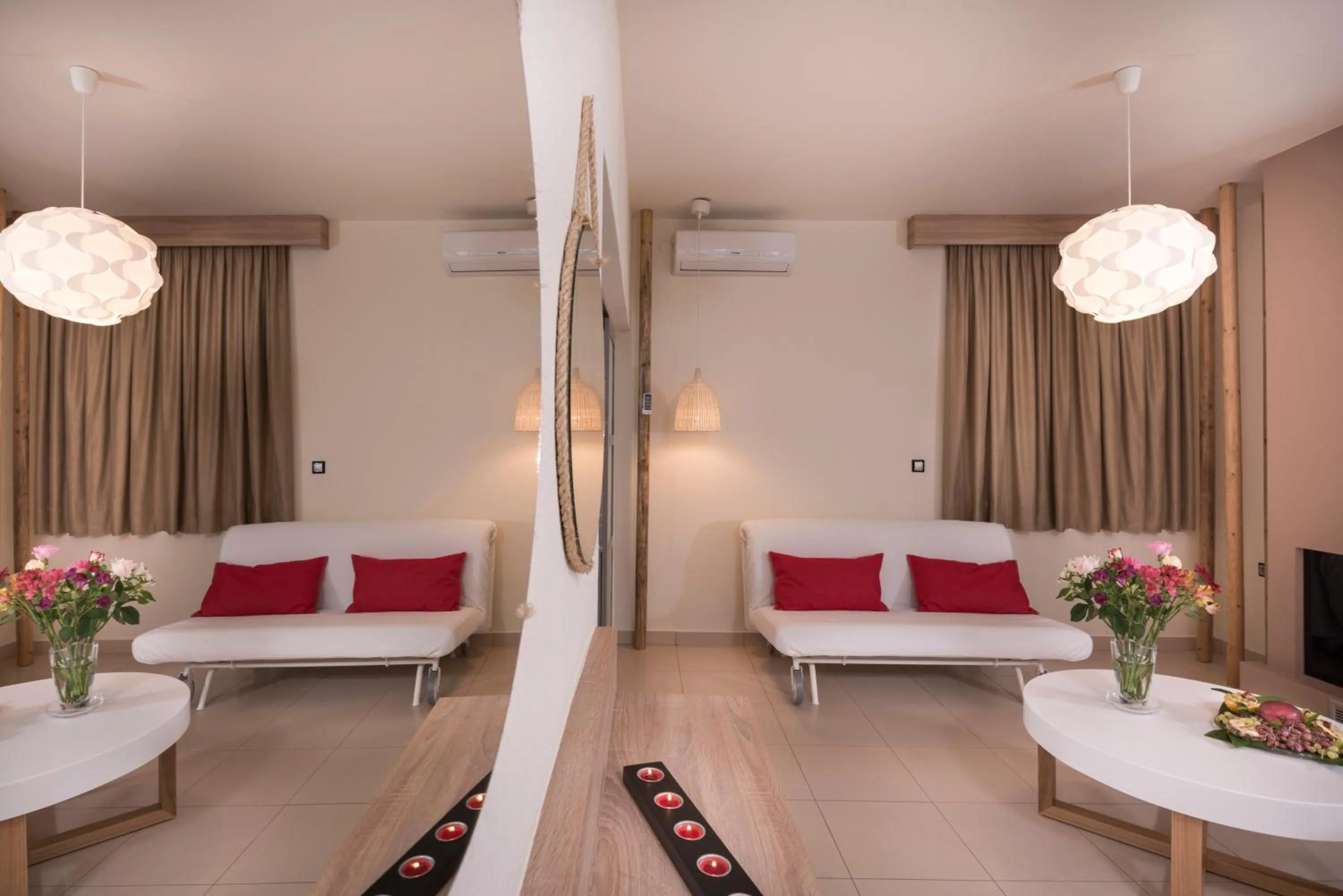 Seating area, Bed in Sea & City Apartments