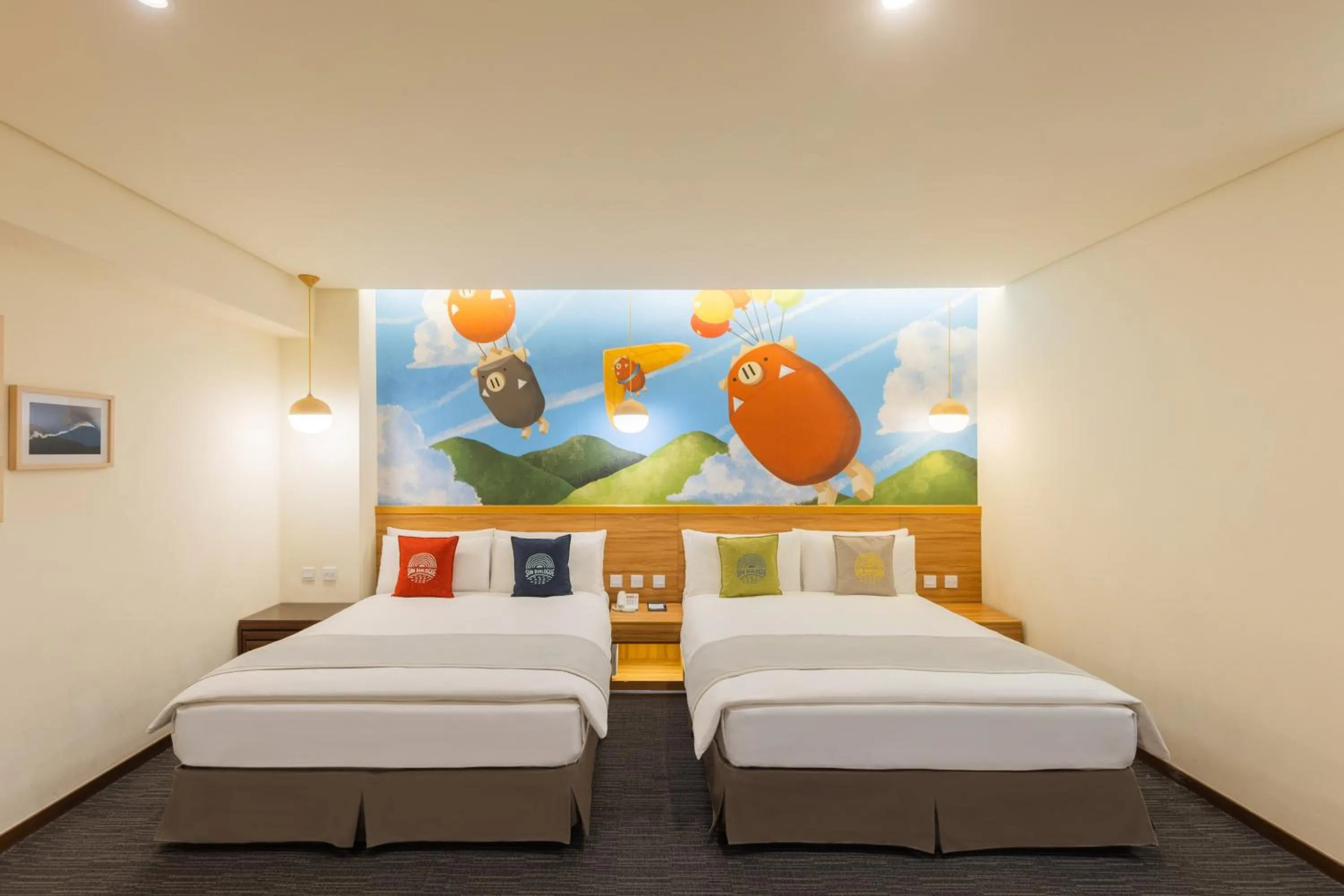 Photo of the whole room, Bed in Sun Dialogue Hotel-By Cosmos Creation