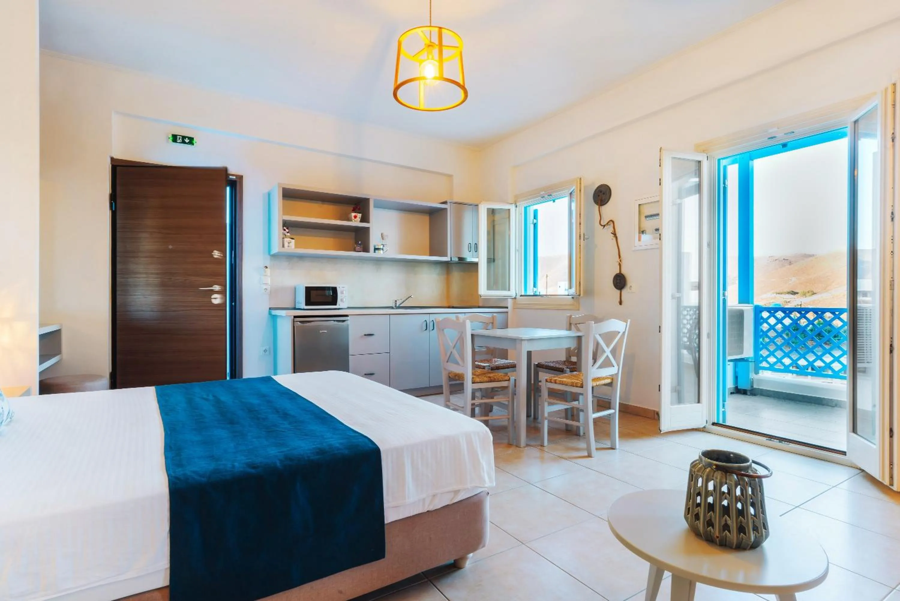 Bed in Aelia Apartments & Suites