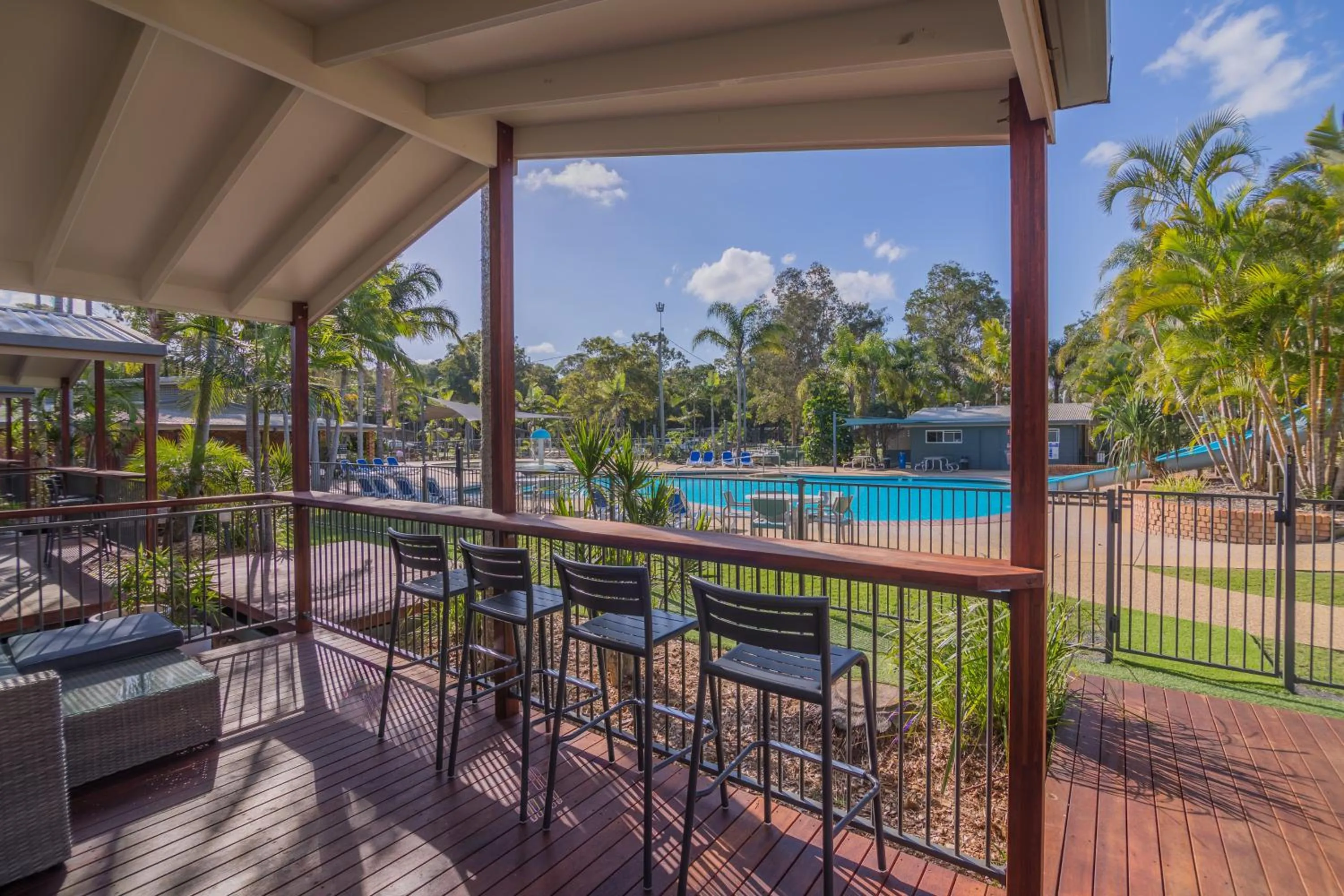 Pool view in NRMA Blue Dolphin Yamba Holiday Resort