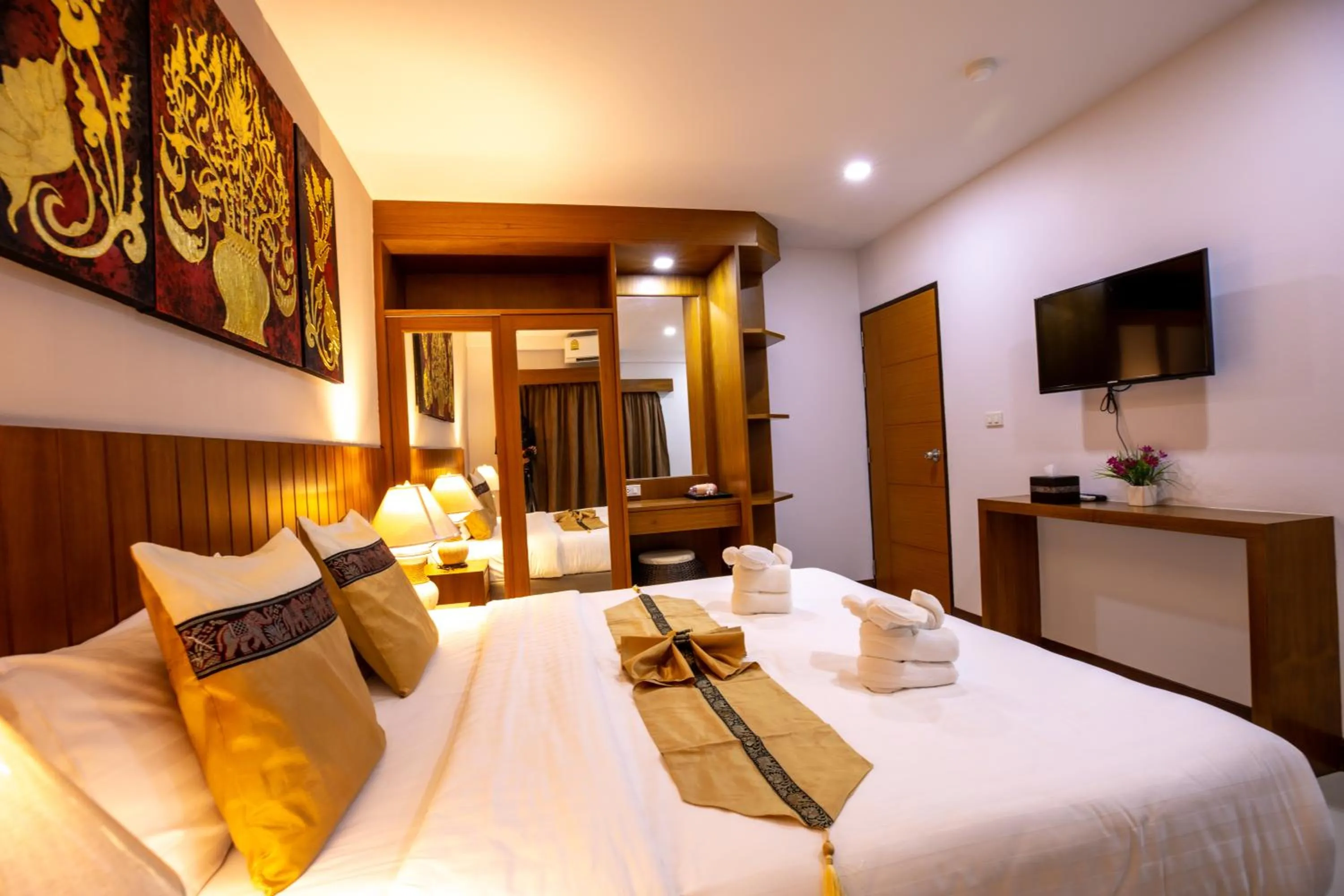 Bed in Huen Jao Ban Hotel
