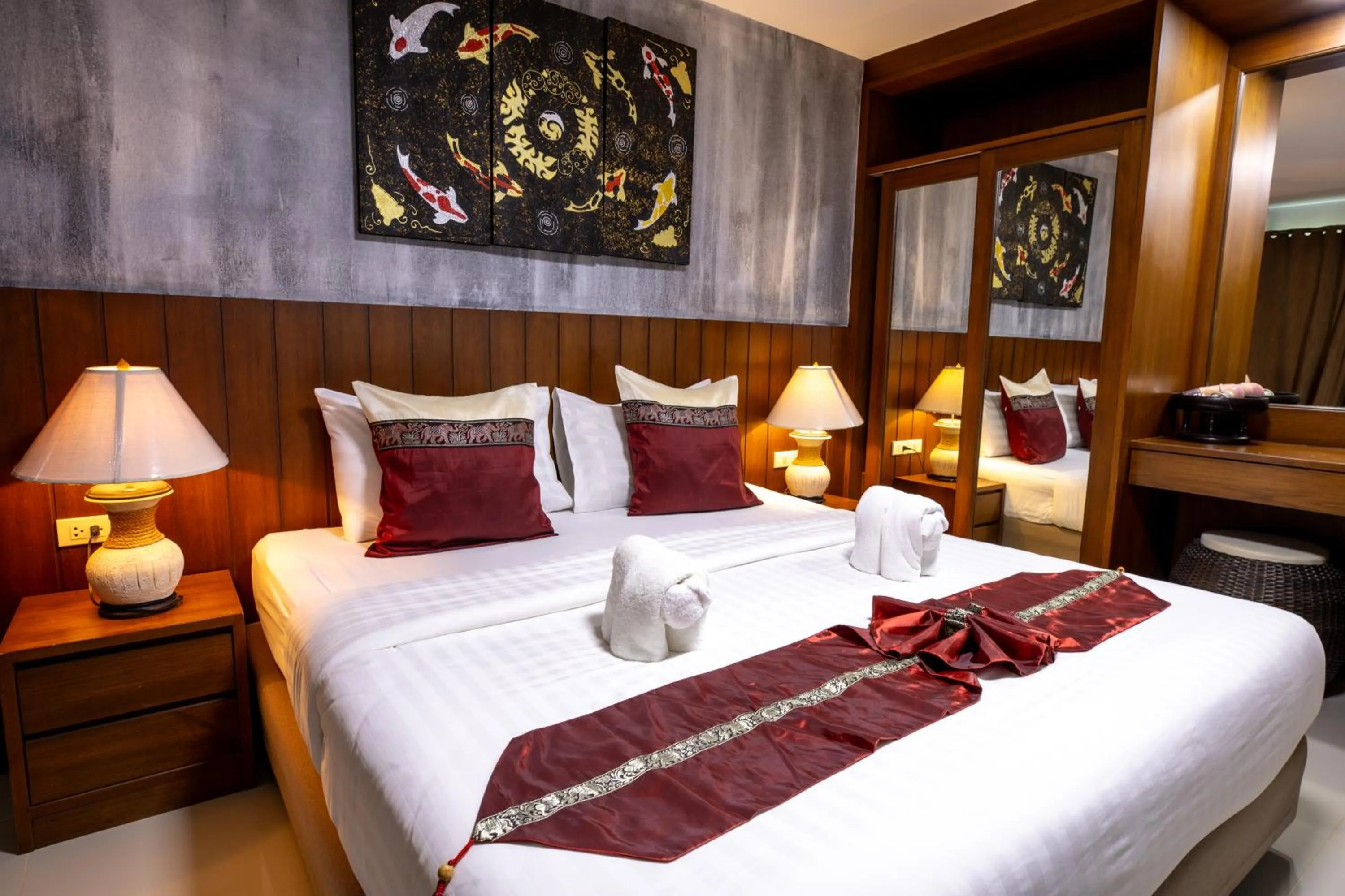 Bed in Huen Jao Ban Hotel