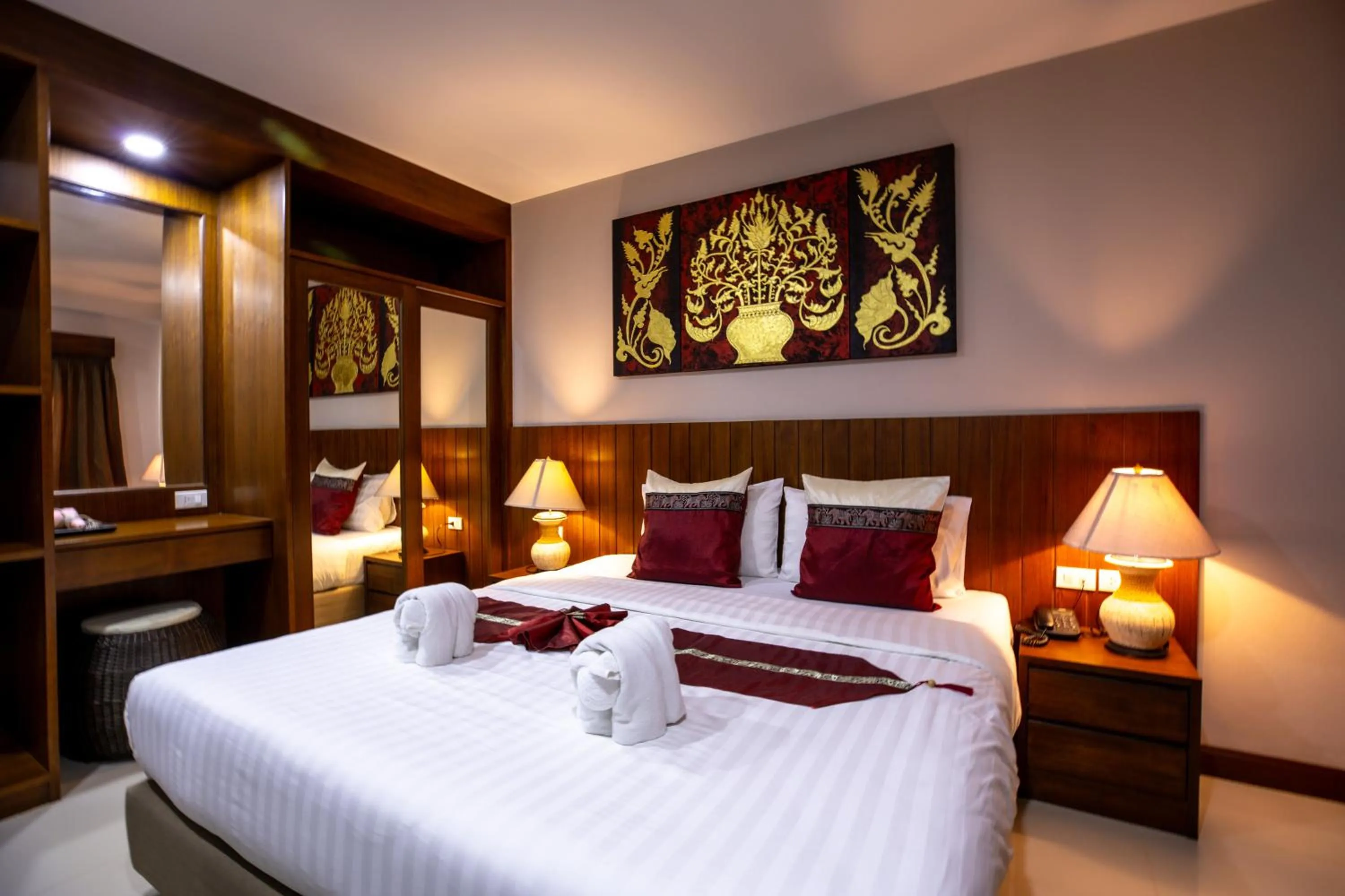 Bed in Huen Jao Ban Hotel