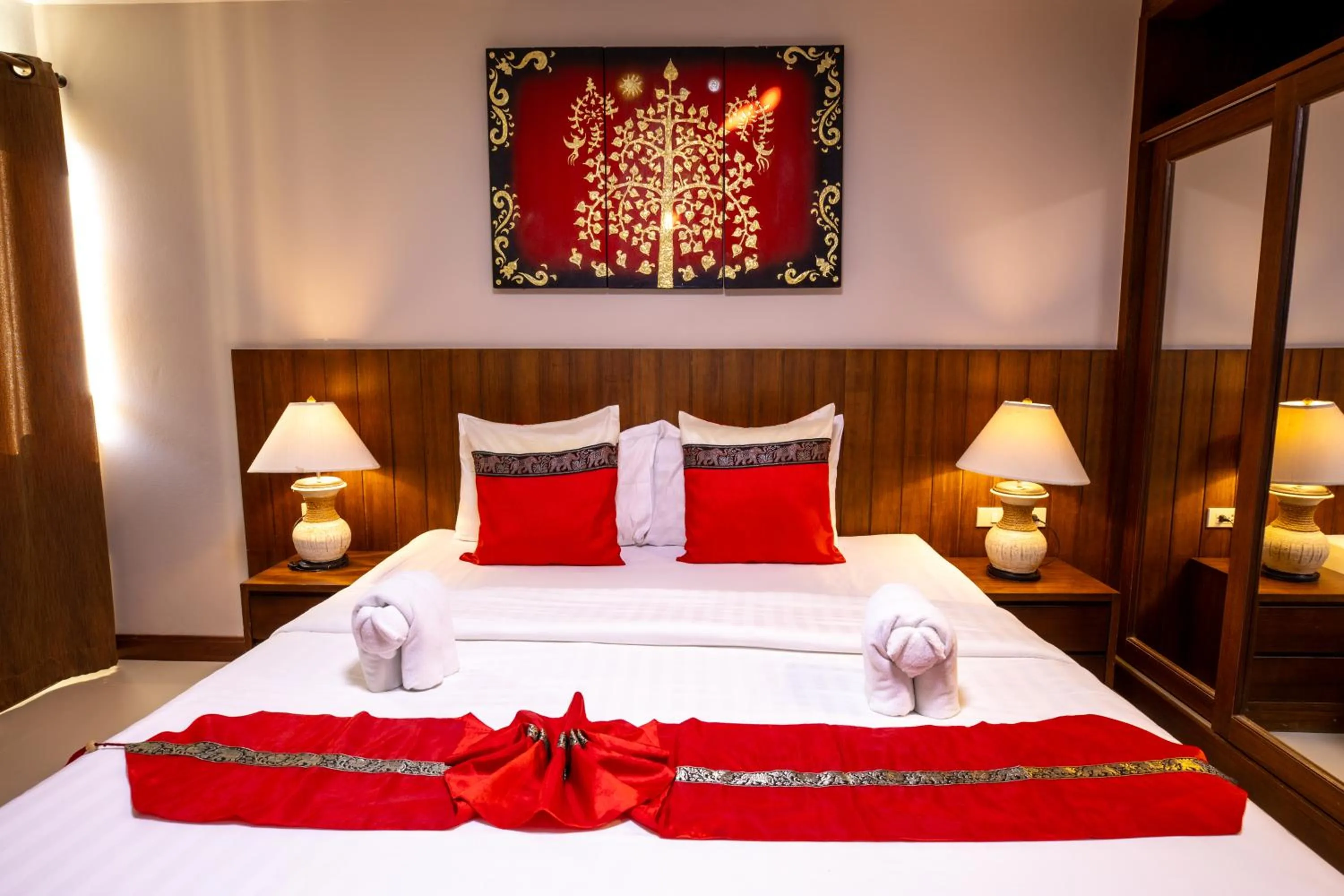 Bed in Huen Jao Ban Hotel
