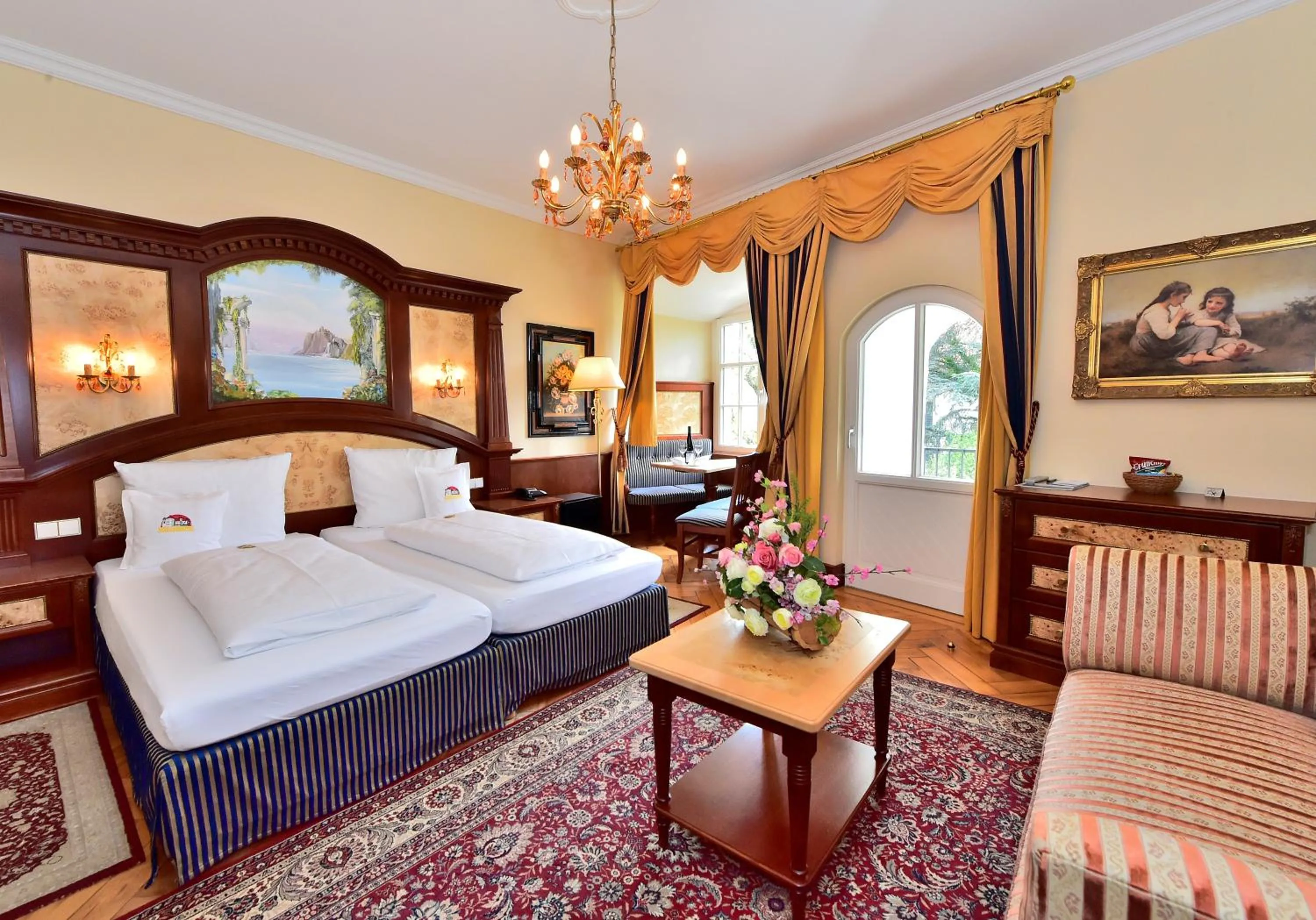 Photo of the whole room, Bed in Schloss Hotel Wasserburg