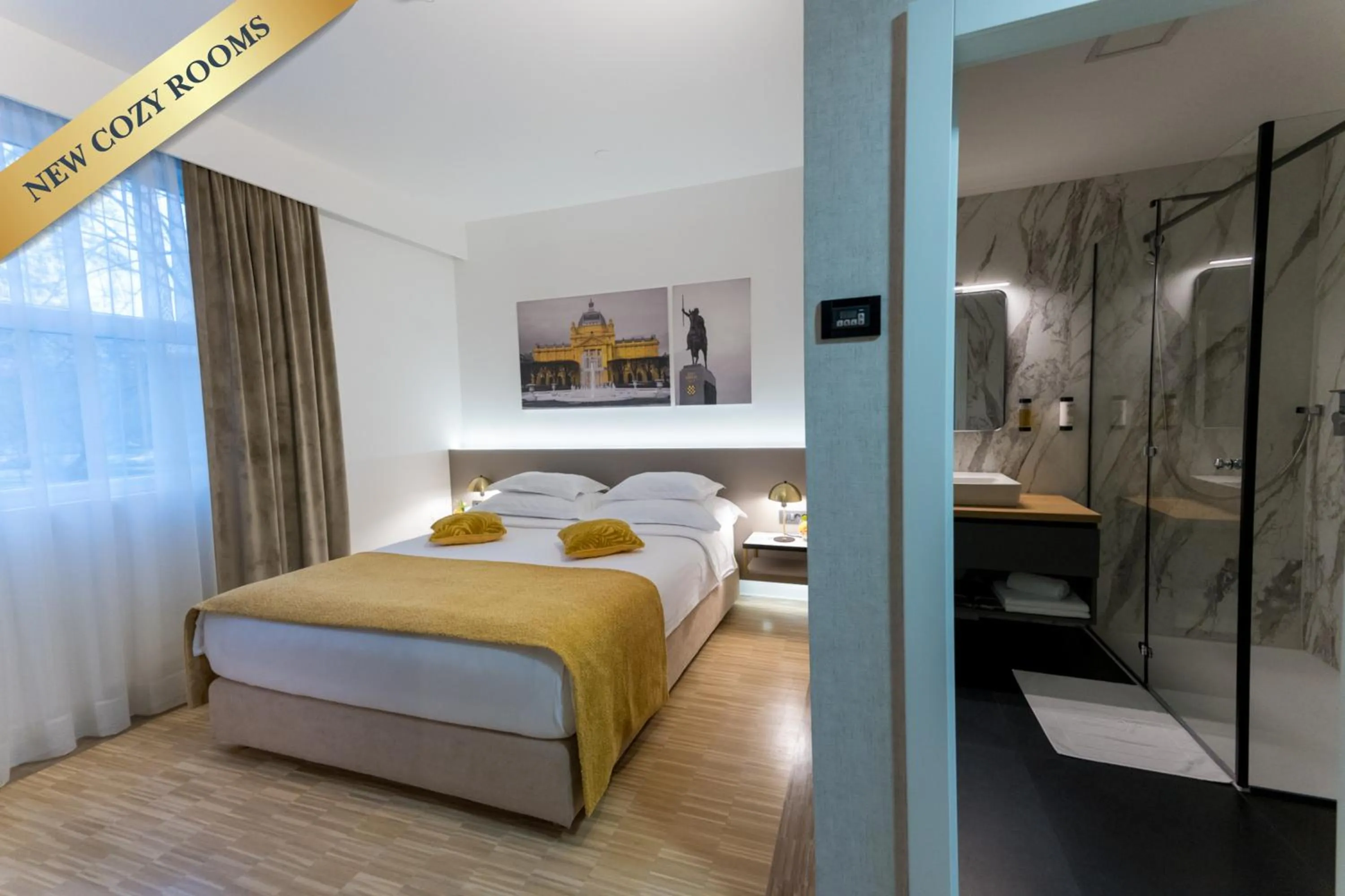 Shower, Bed in Hotel Jarun