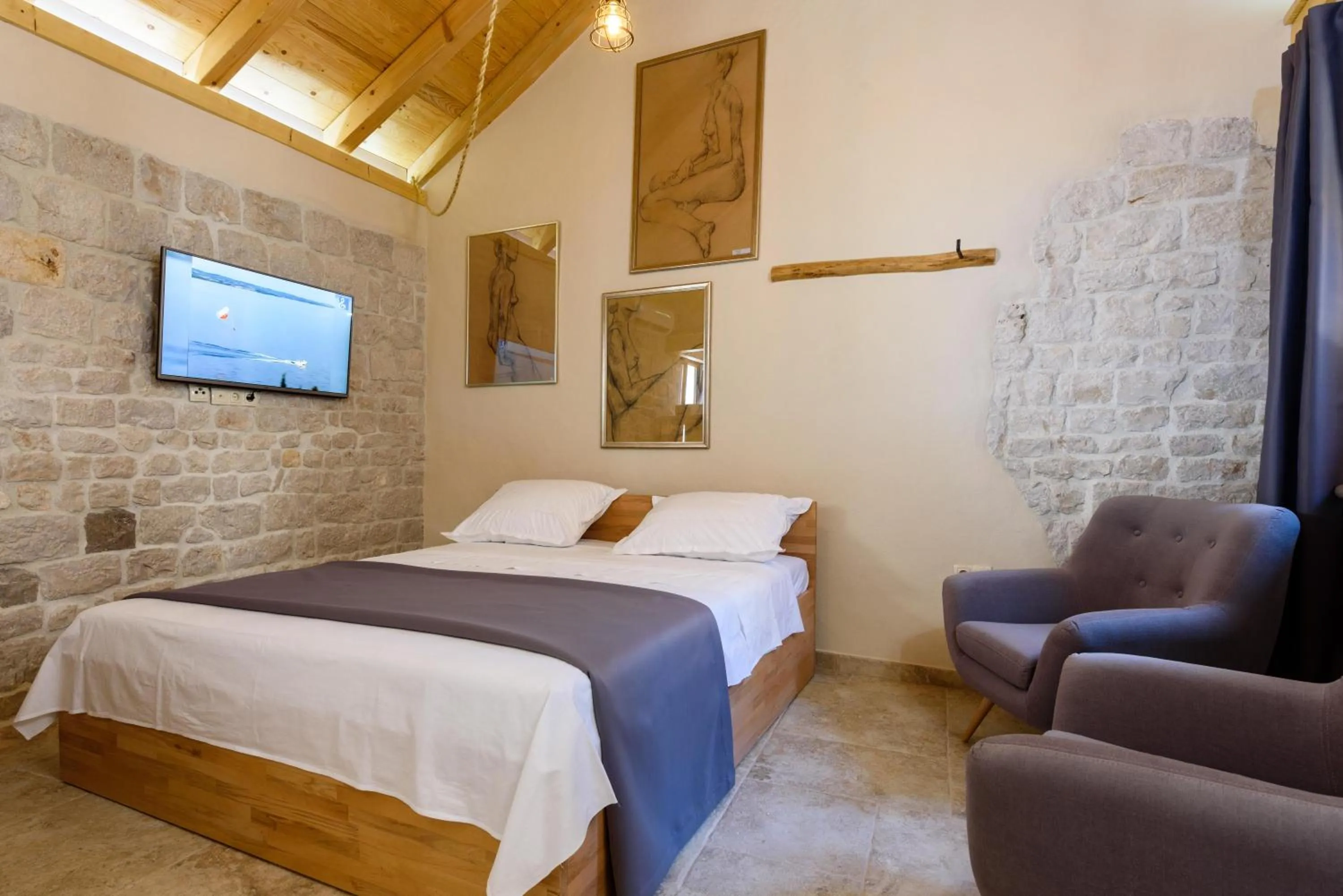Bedroom, Bed in Villa Kudelik - Stone Story
