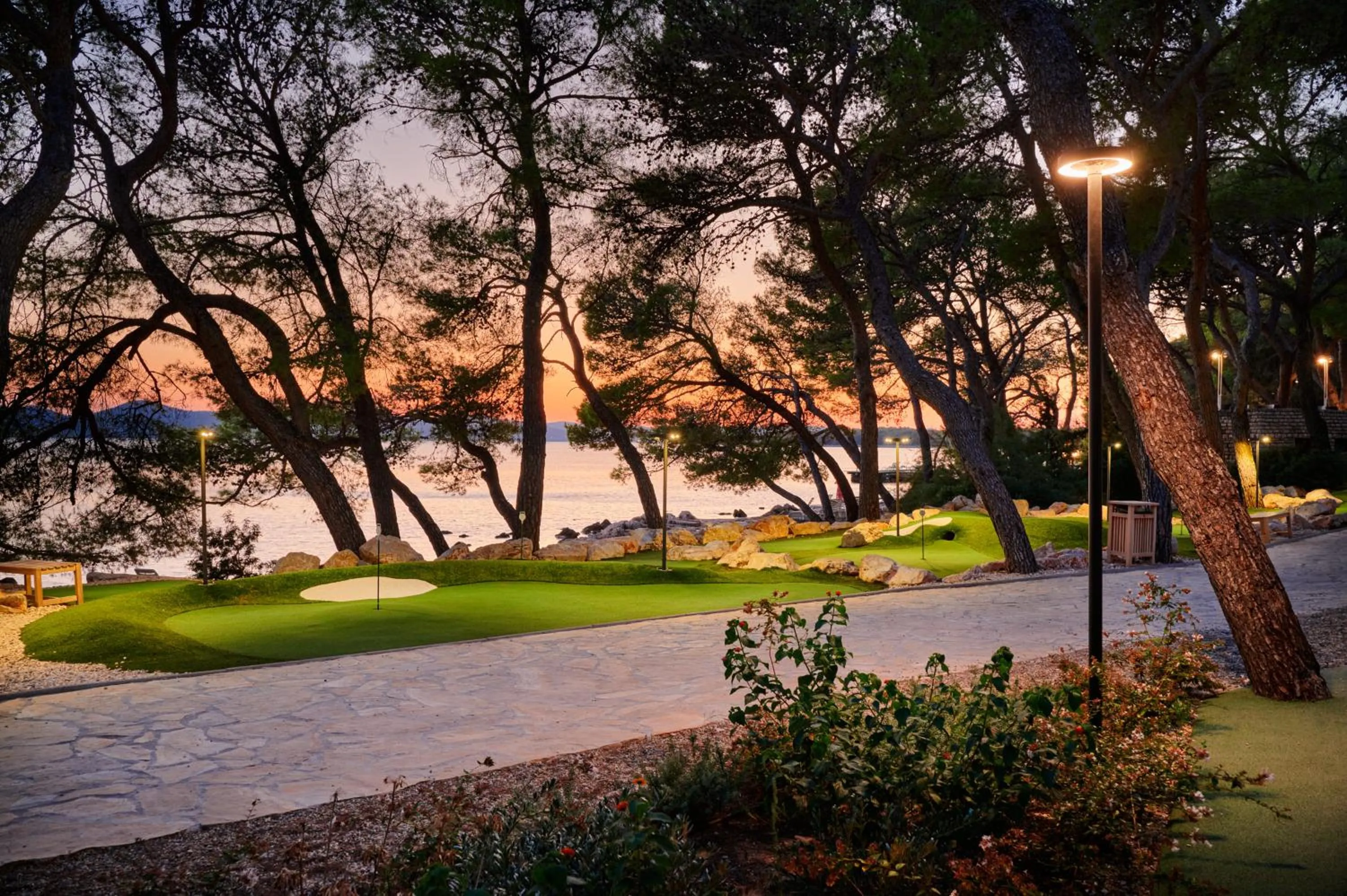 Sunset in Pine Beach Pakostane - All Inclusive light