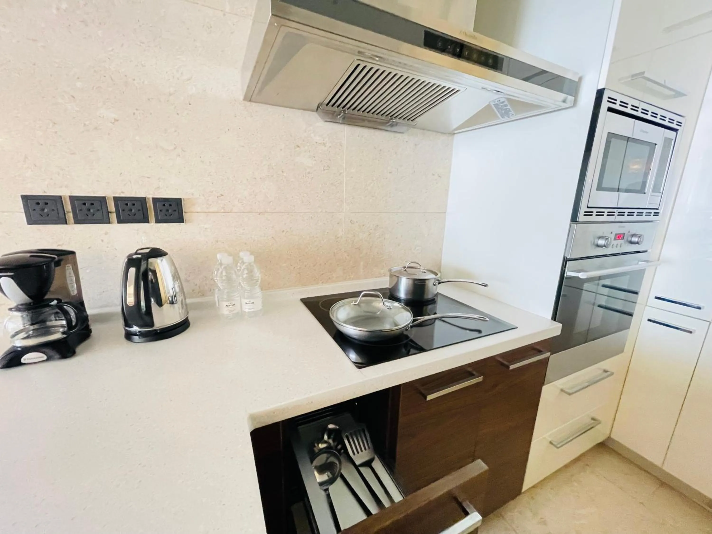 kitchen in The Sandalwood Beijing Marriott Executive Apartments