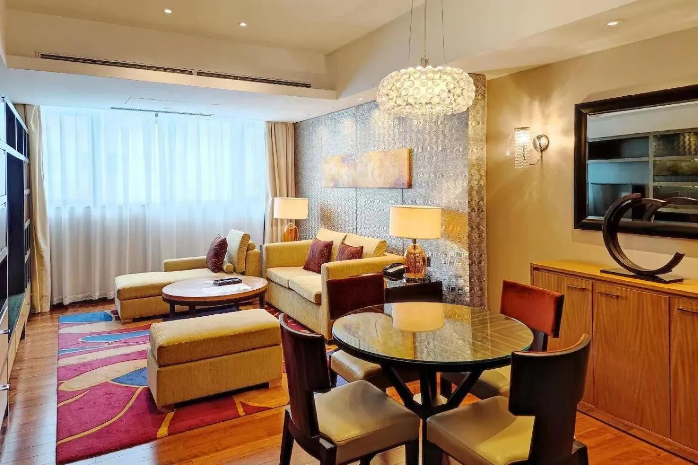 Living room in The Sandalwood Beijing Marriott Executive Apartments