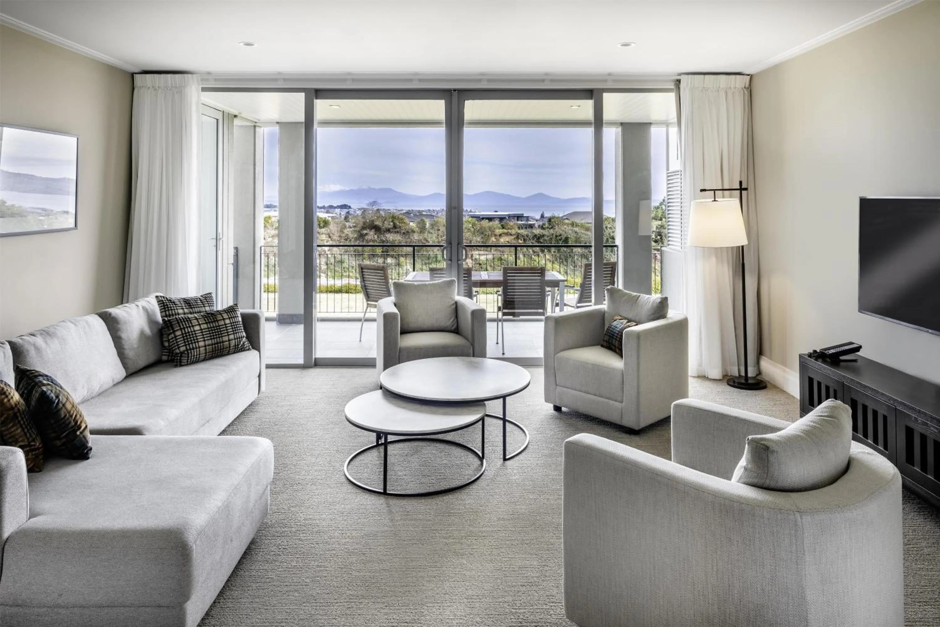 Living room in Hilton Lake Taupo