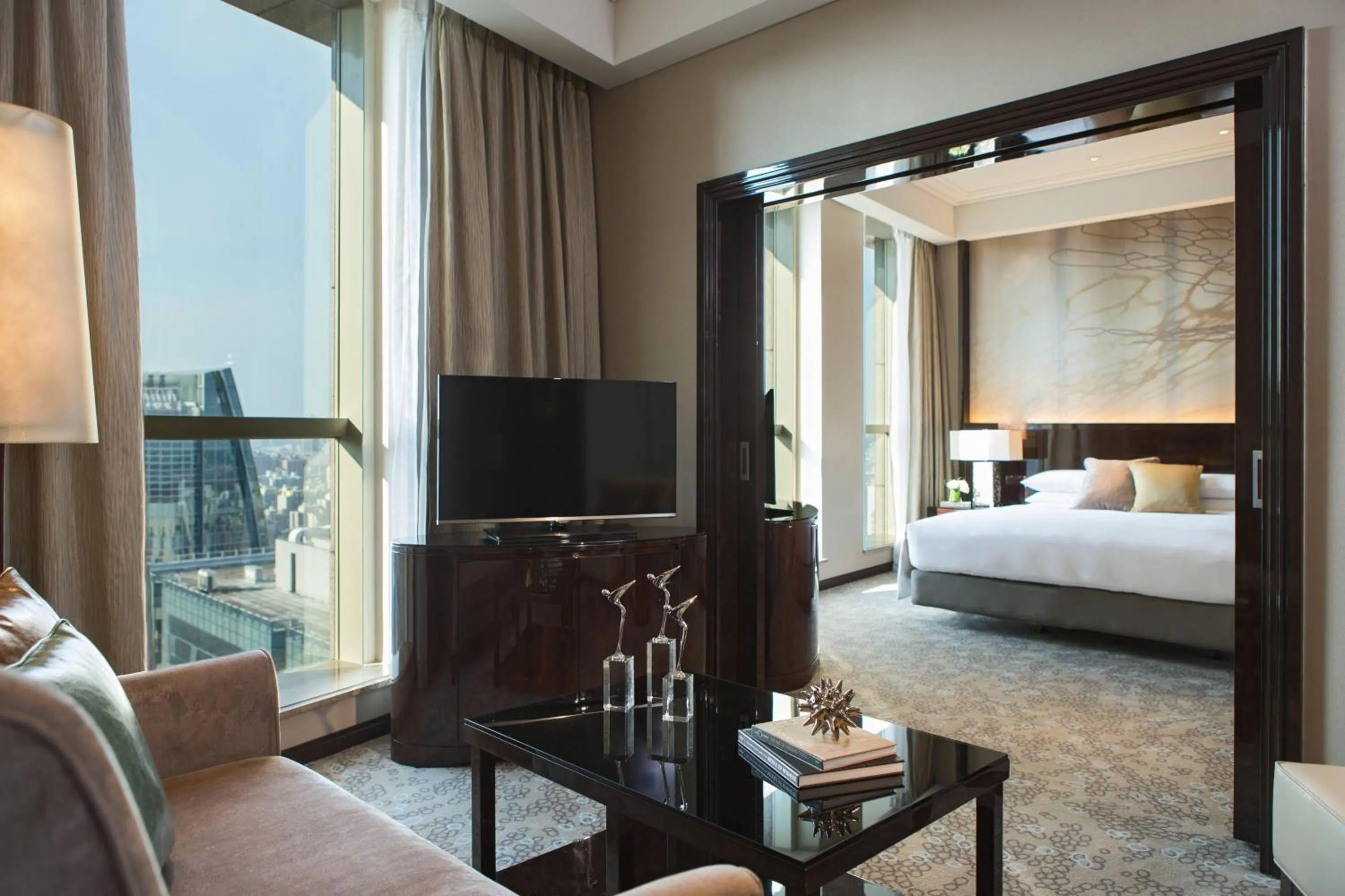 Living room, Bed in Renaissance Shanghai Pudong Hotel
