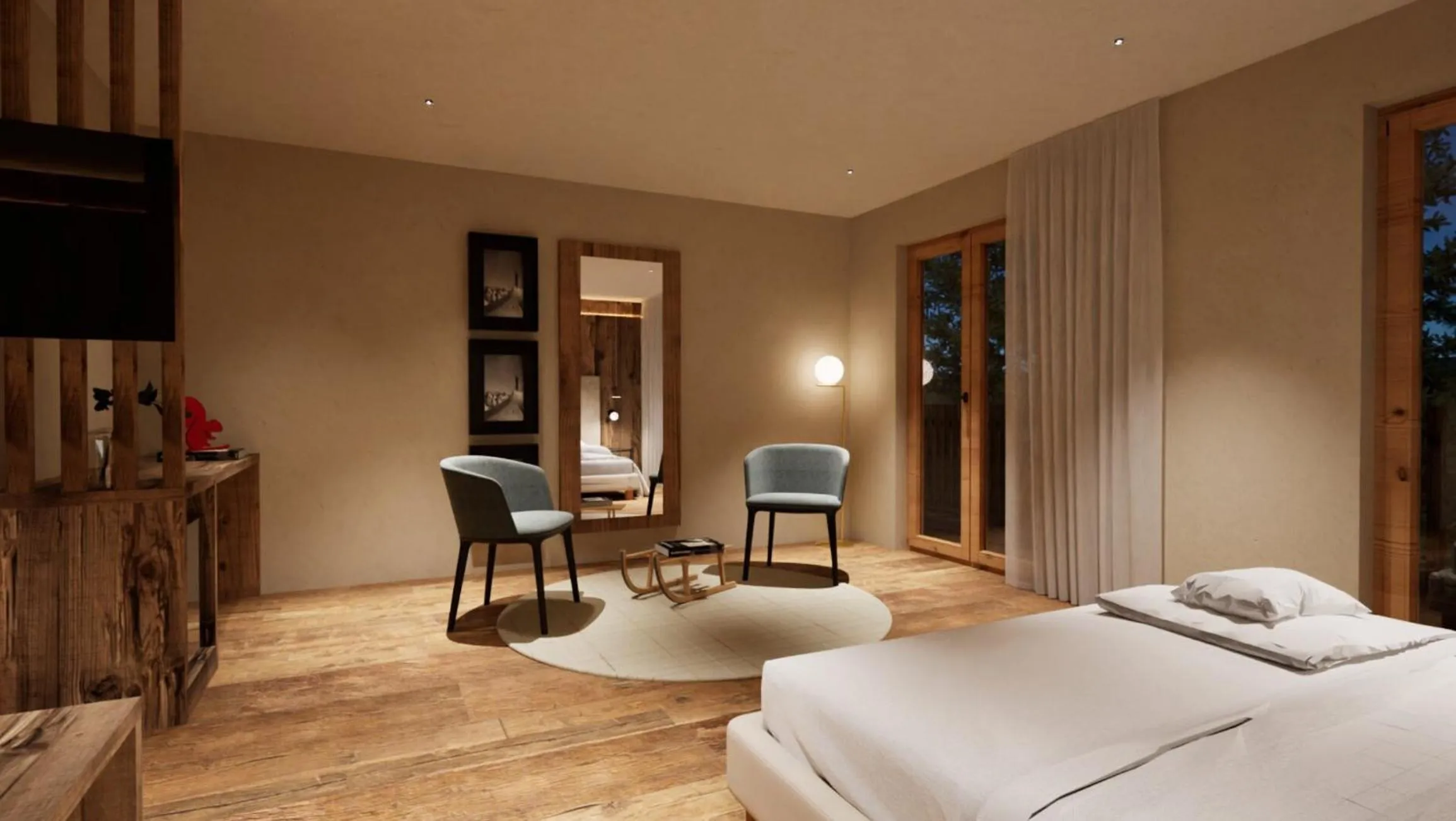 Living room, Bed in Hotel Villa Argentina