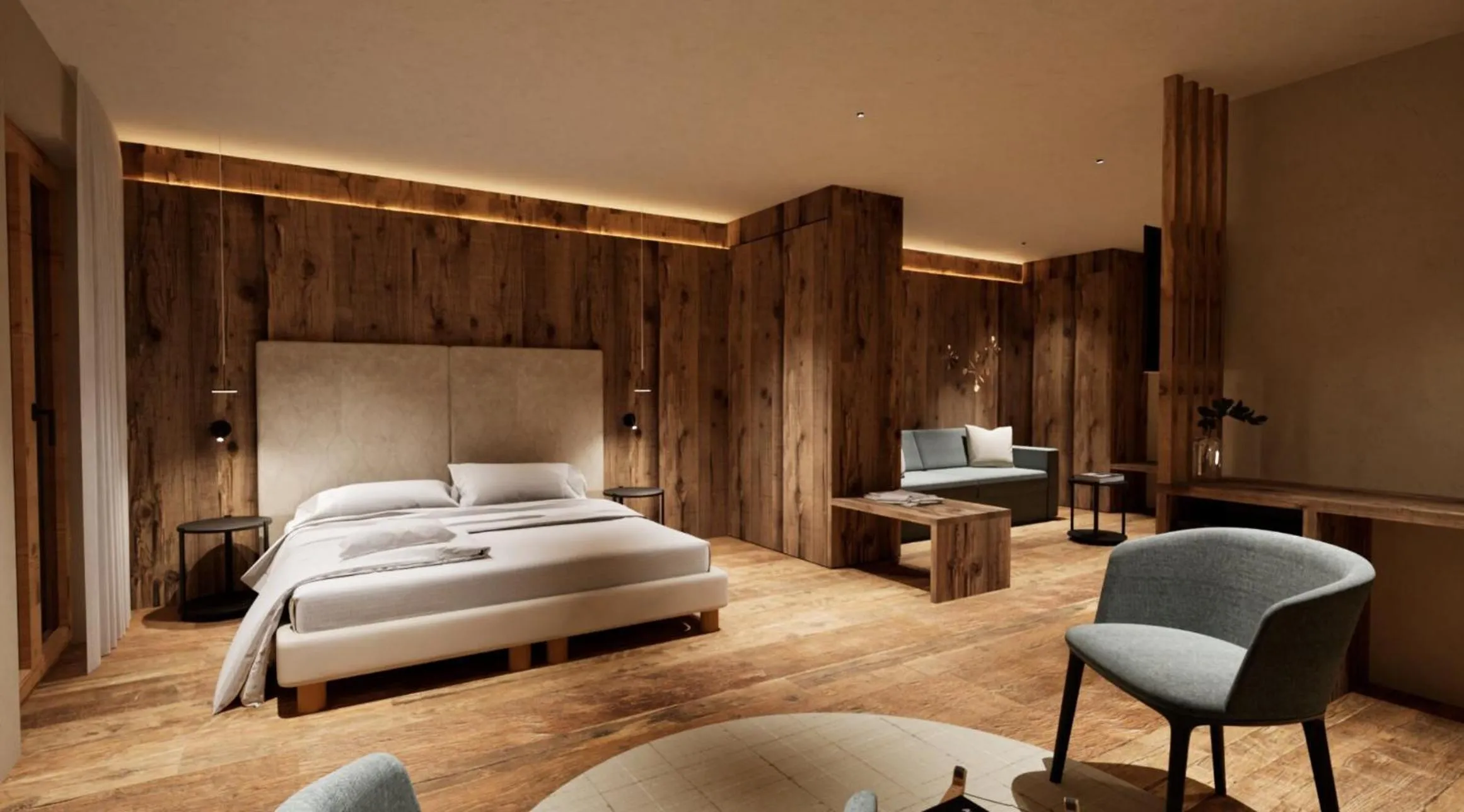 Seating area, Bed in Hotel Villa Argentina