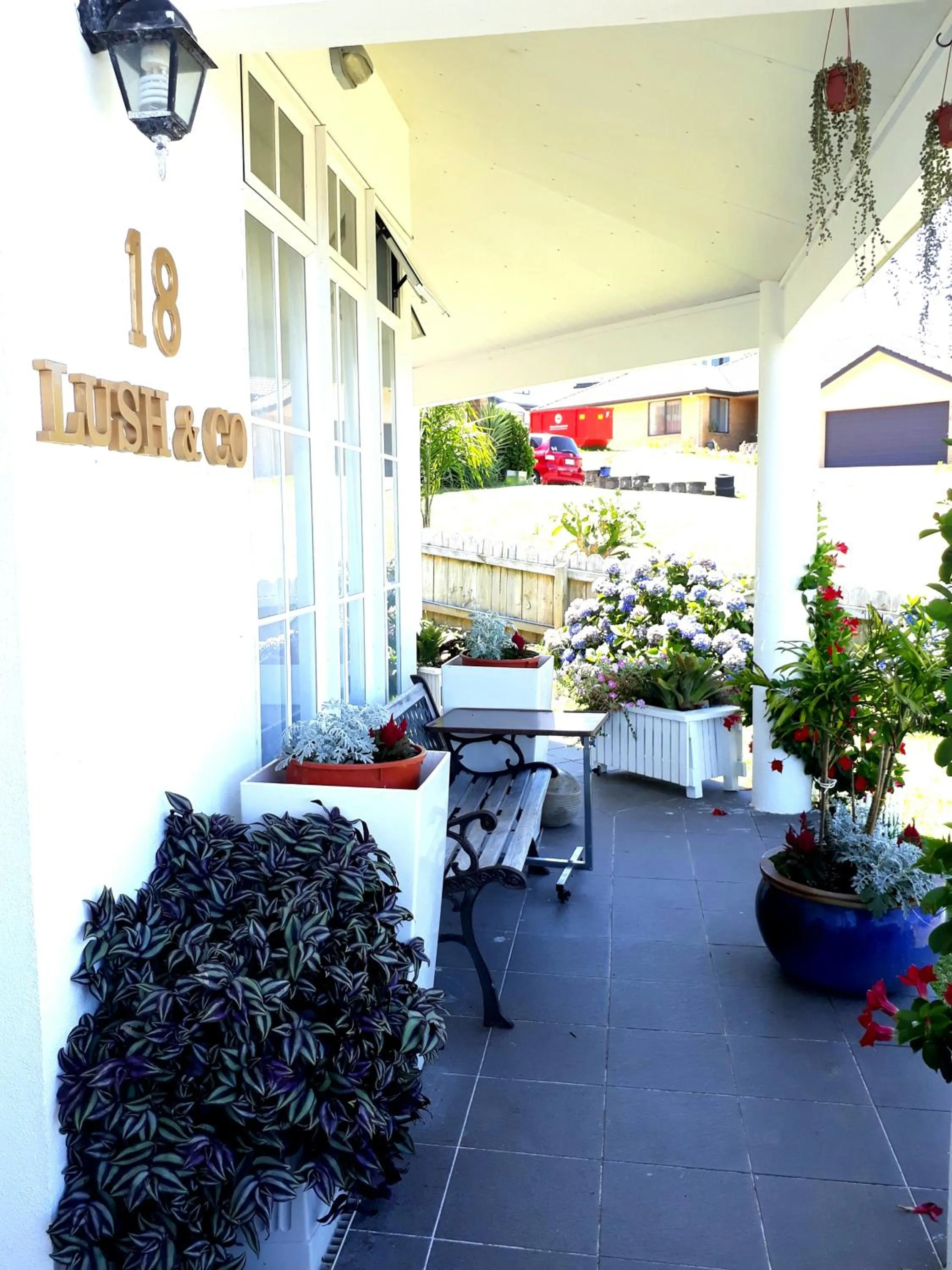 Patio in Lush & Co Auckland Bed & Breakfast