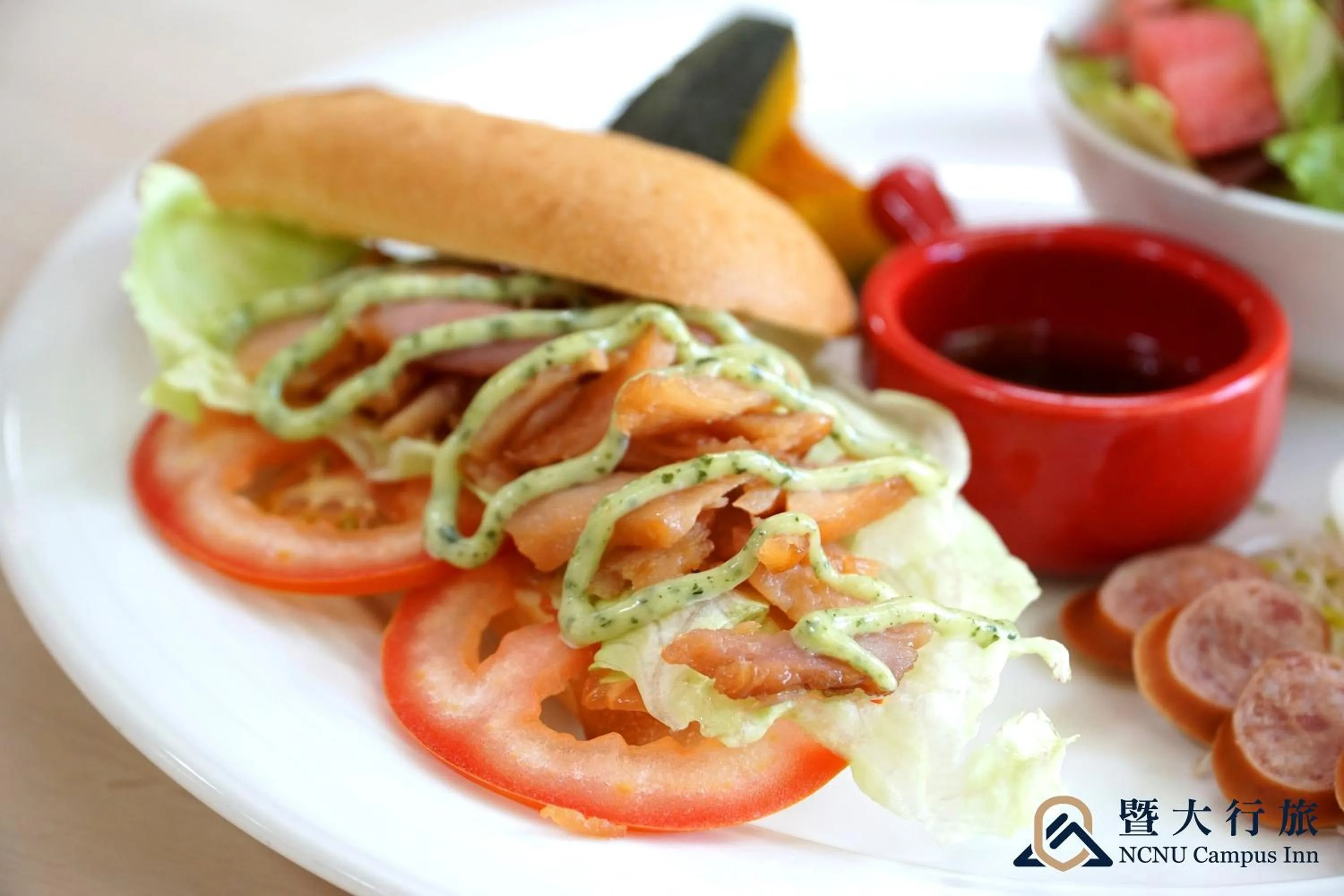 American breakfast in NCNU Campus Inn暨大行旅