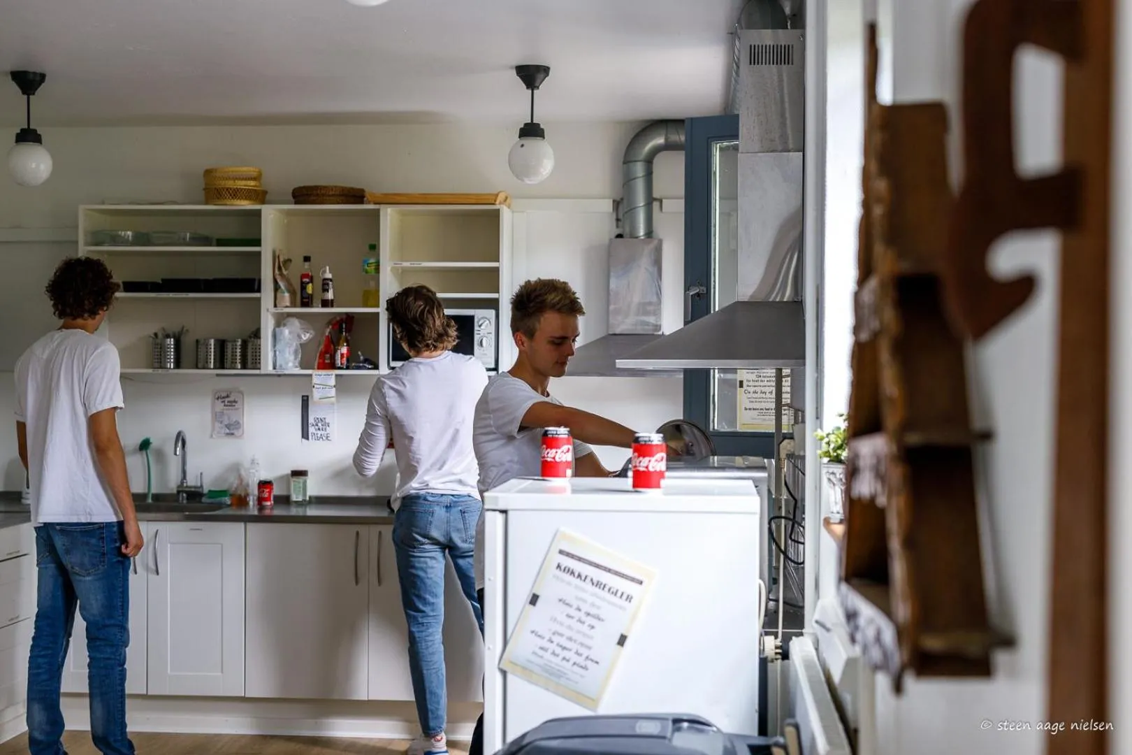 Communal kitchen in Fredensborg Vandrerhjem, i Kongens baghave