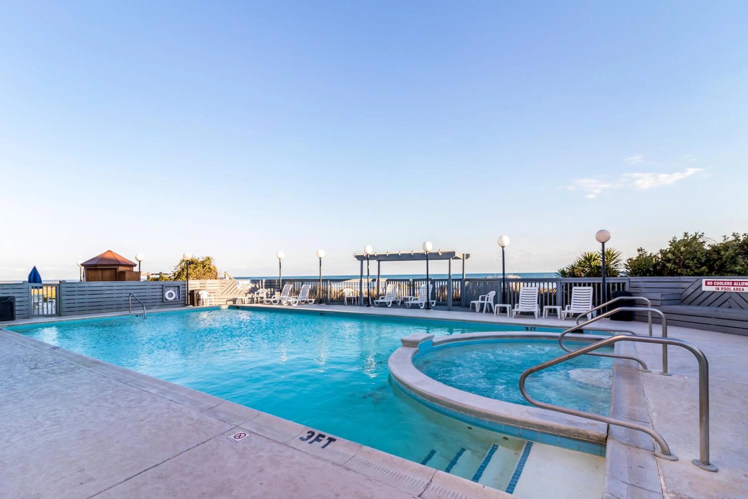 Swimming pool in Crystal Coast Oceanfront Hotel