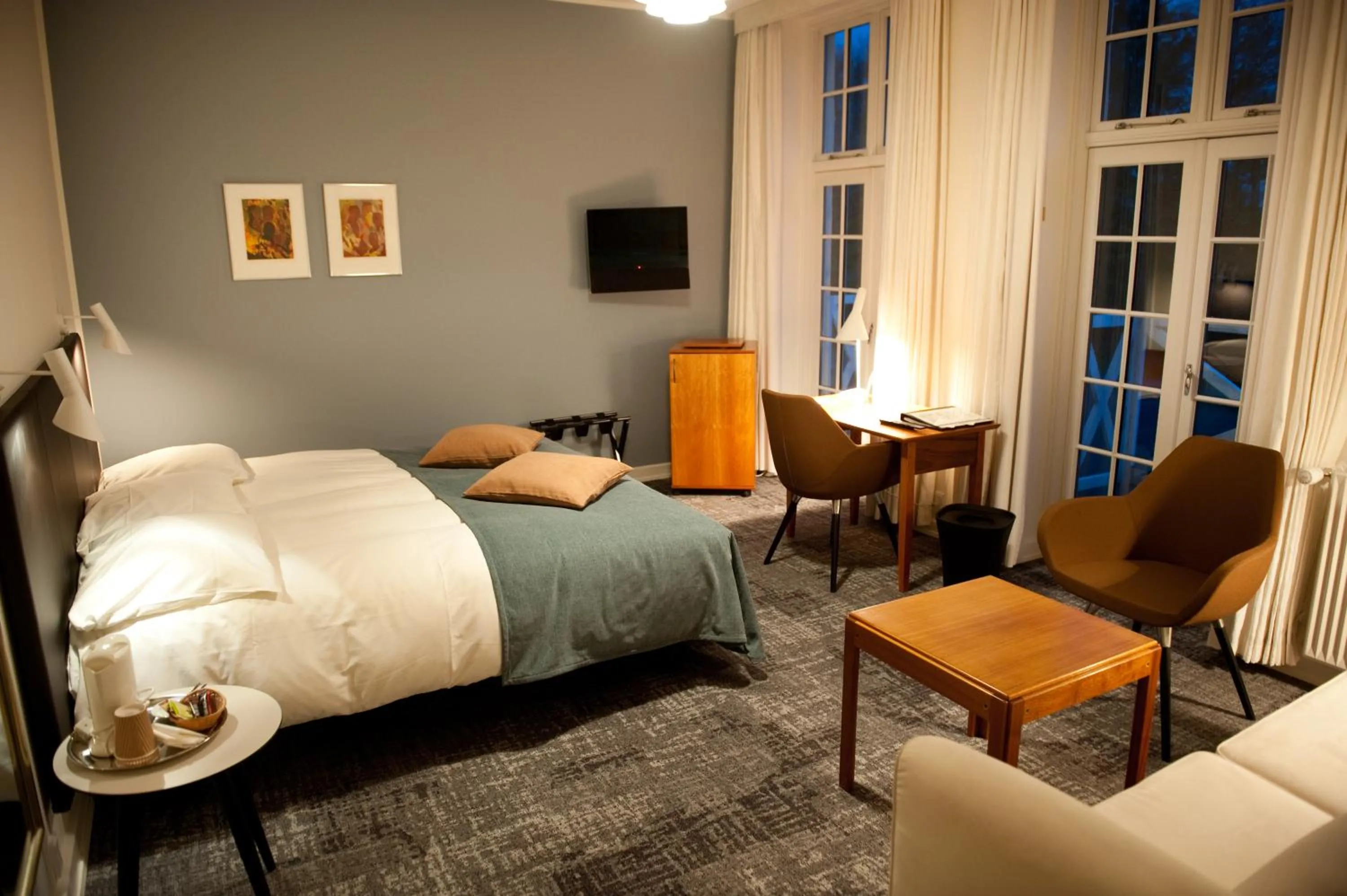 Seating area, Bed in Gl Skovridergaard