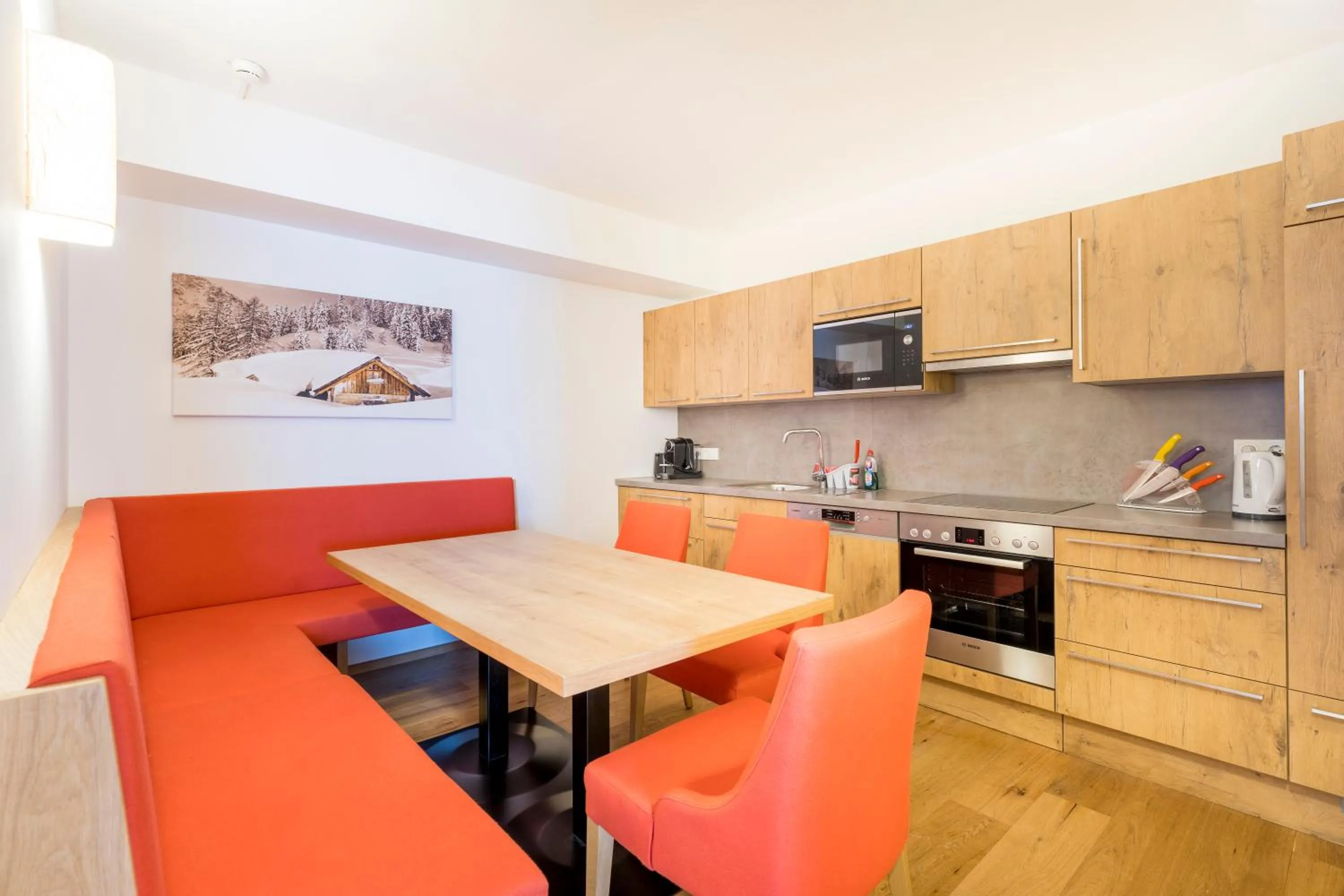 Dining area in Hotel Alpenland