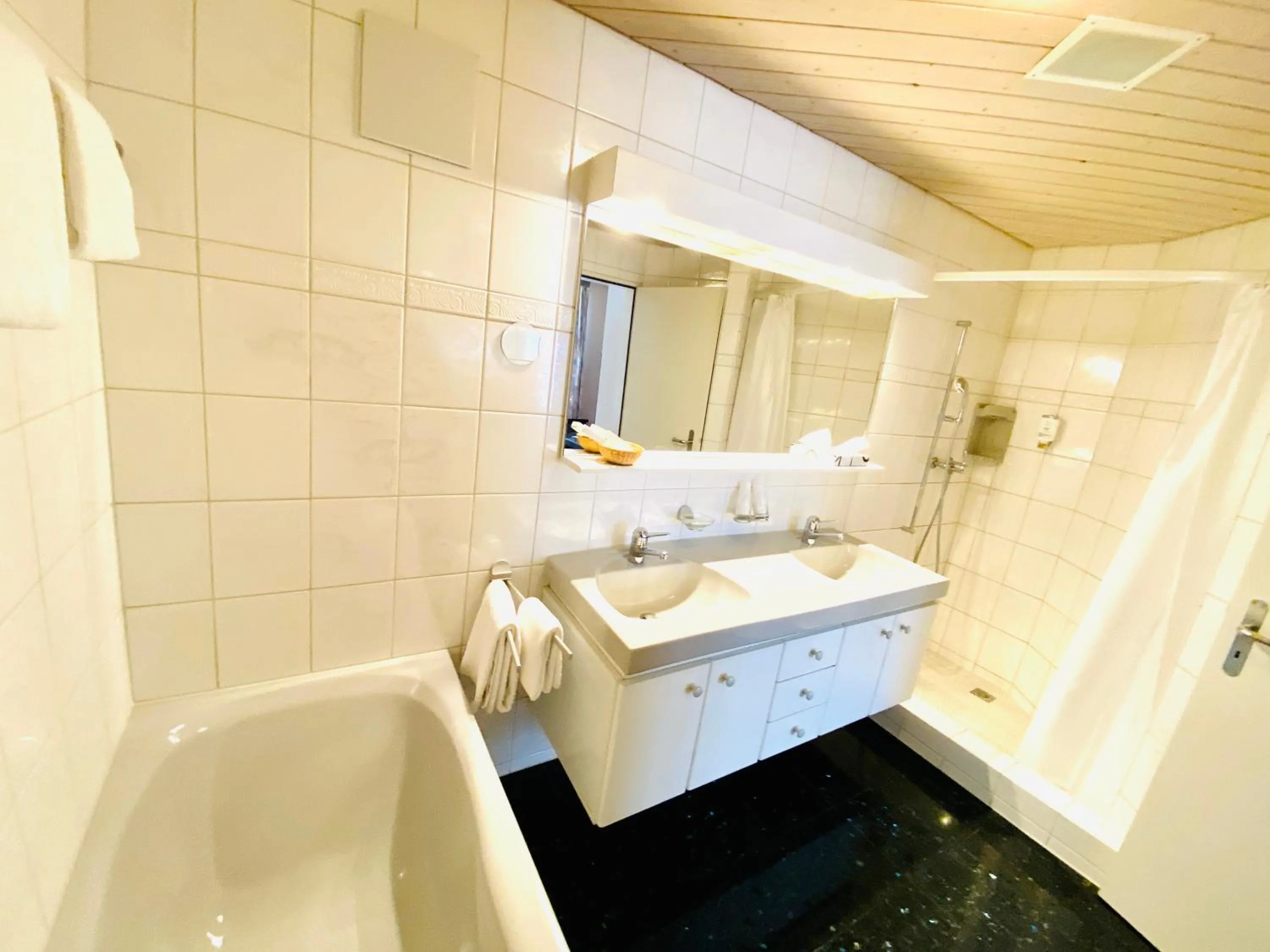 Shower, Bed in Gasthof Kreuz Egerkingen