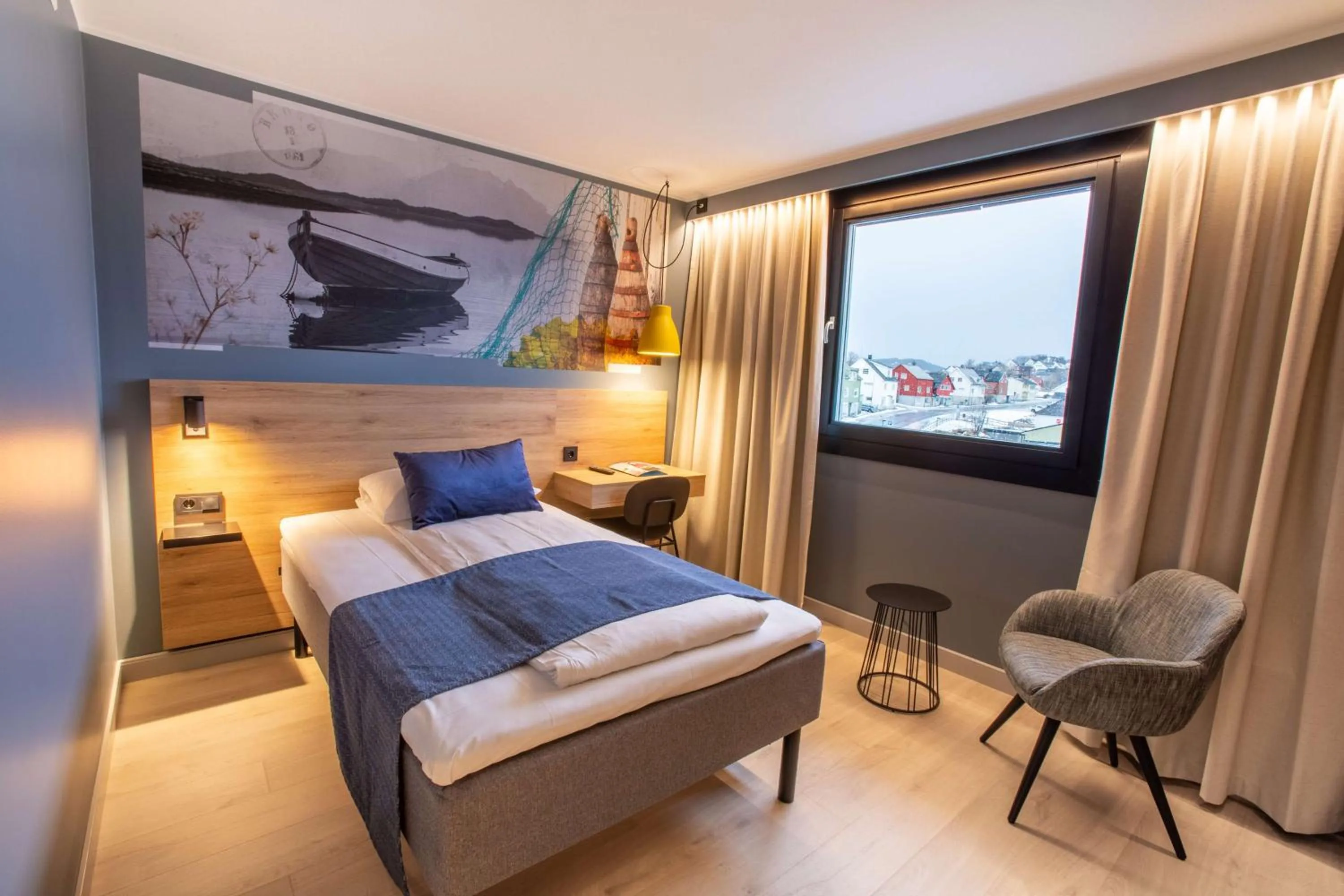 Bedroom, Bed in Scandic Syv Søstre