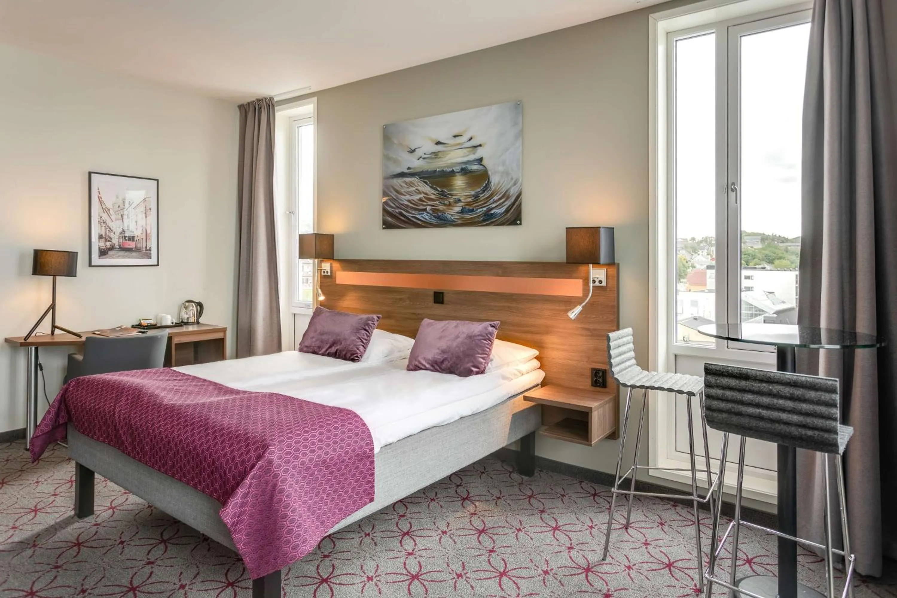 Bedroom, Bed in Scandic Syv Søstre