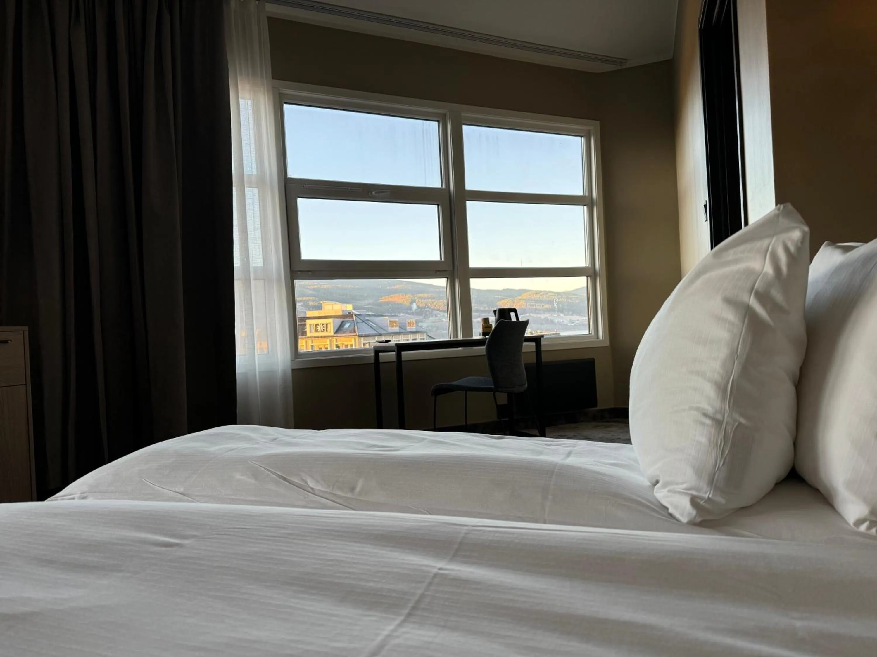 View (from property/room), Bed in Notodden Hotel