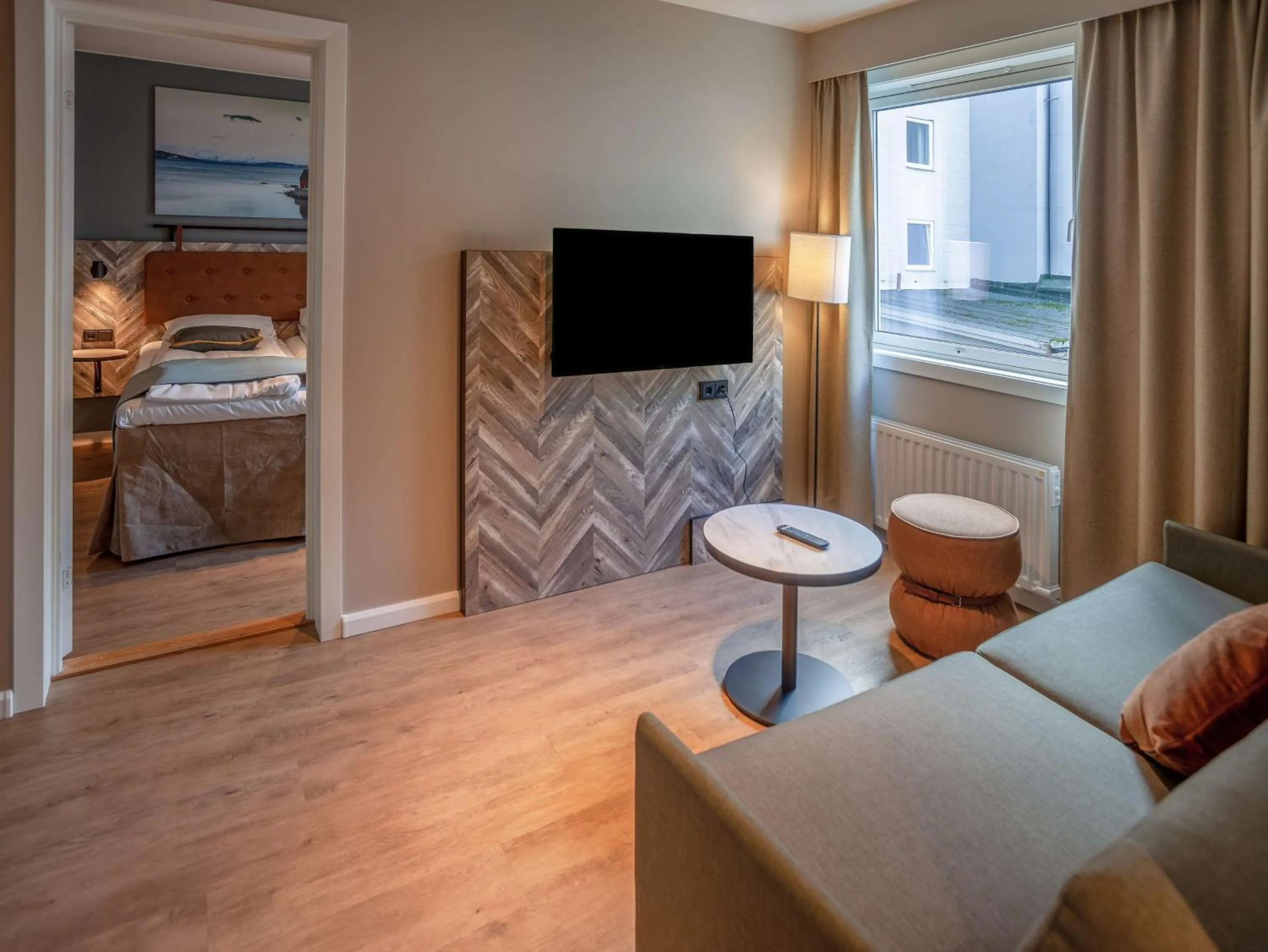 Bedroom, Bed in Scandic Harstad