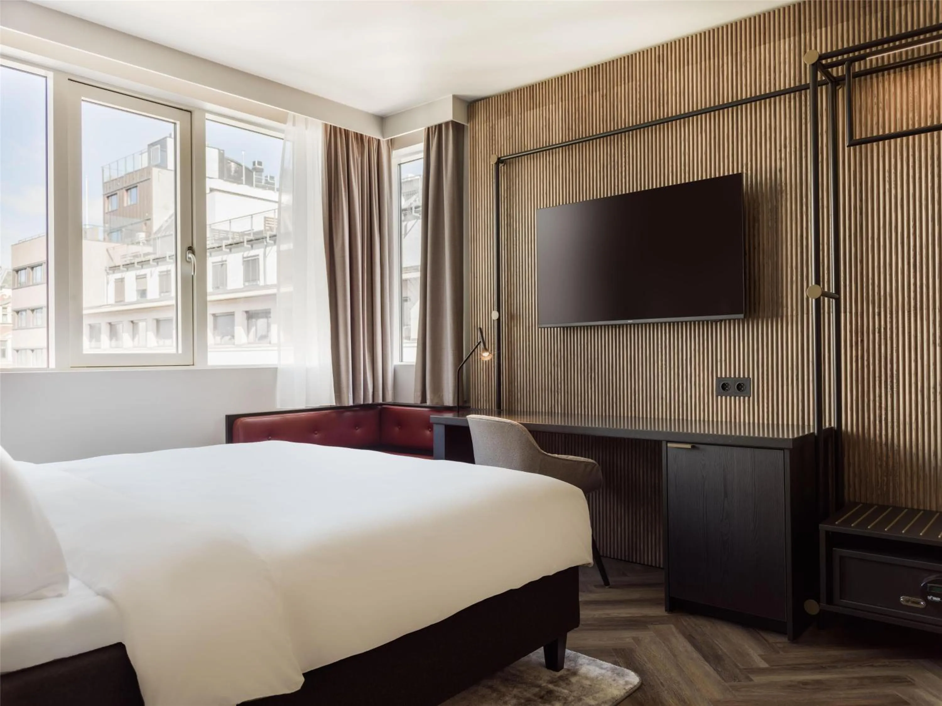 TV and multimedia, Bed in Radisson RED Oslo City Centre, A Verified Net Zero Hotel