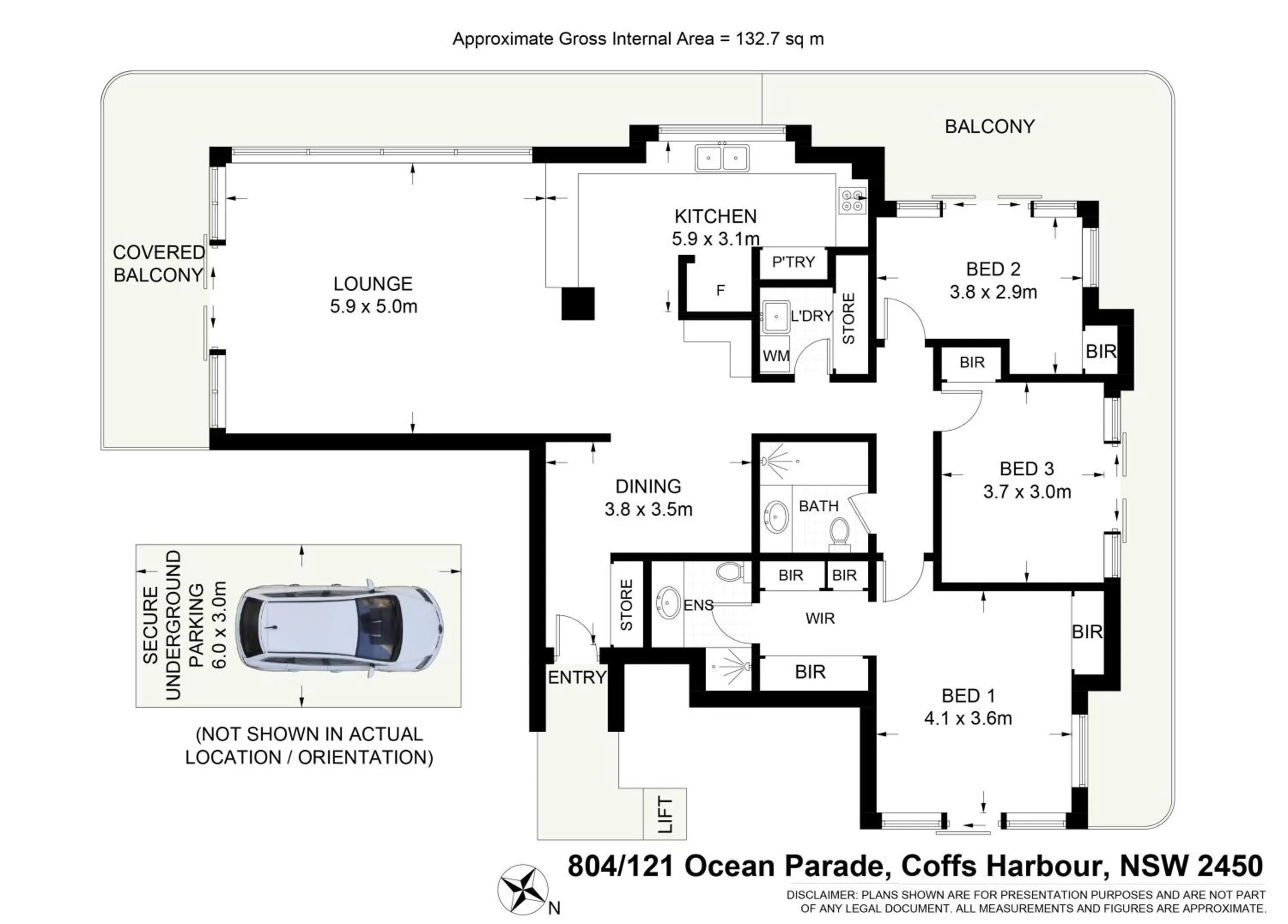 Floor plan in Pacific Towers Beach Resort