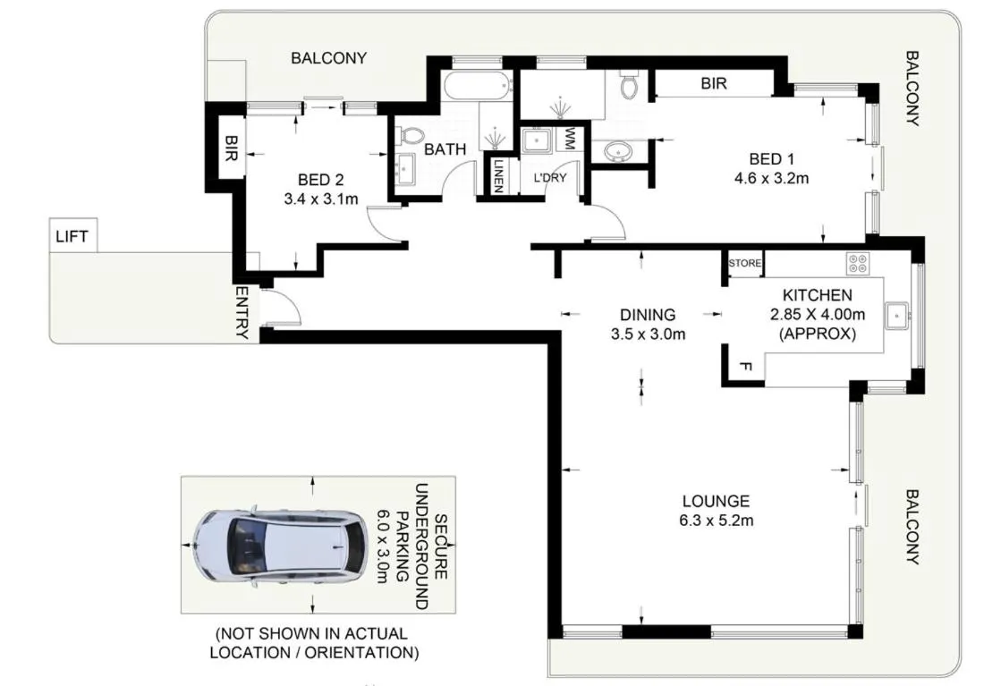 Floor plan in Pacific Towers Beach Resort