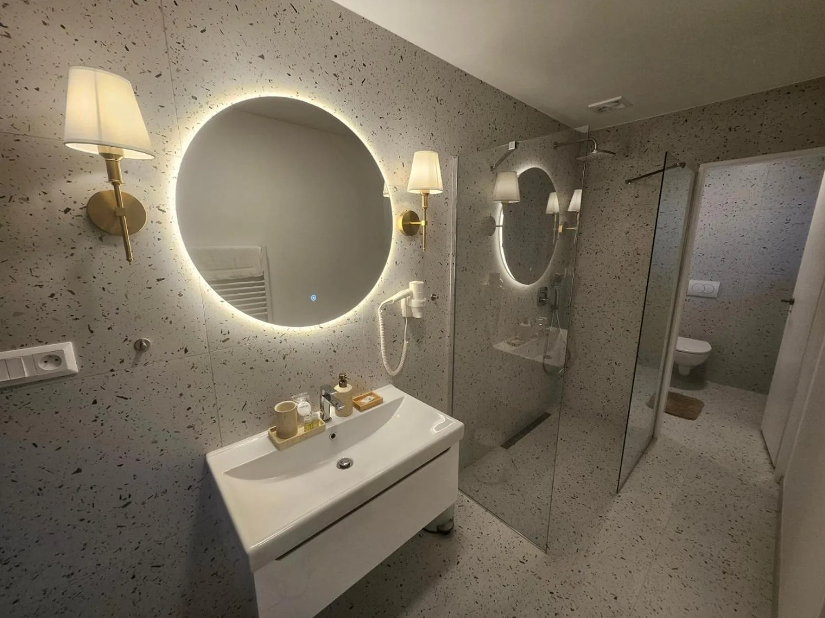 Shower in Penzión Wellness & Restaurant Zoborská, free parking