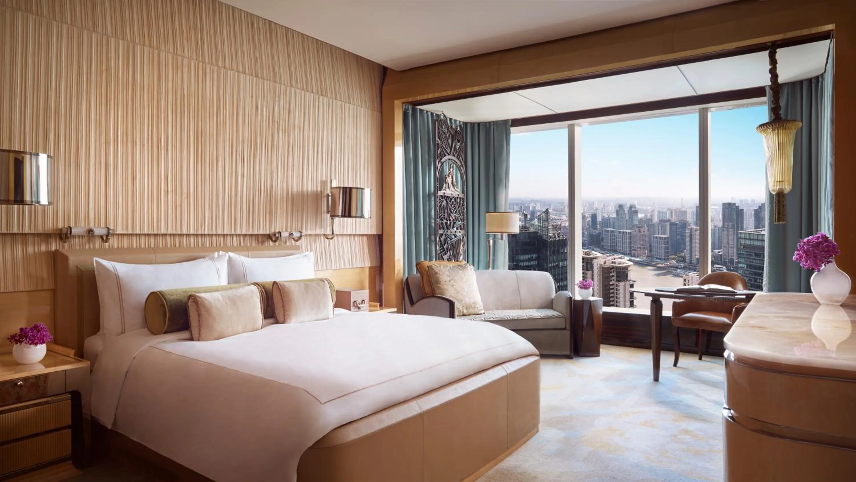 Bedroom, Bed in The Ritz-Carlton Shanghai, Pudong