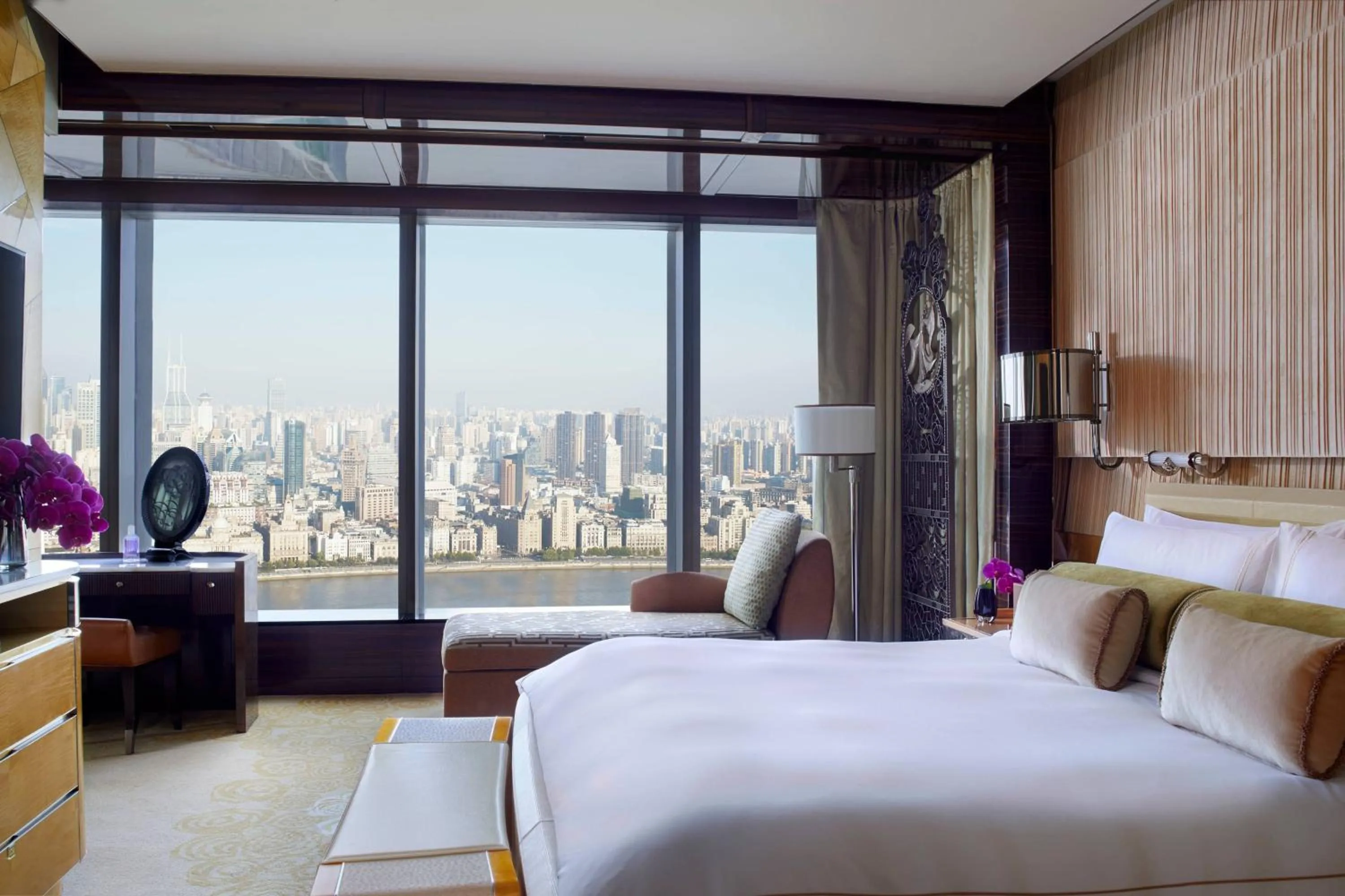 Bedroom, Bed in The Ritz-Carlton Shanghai, Pudong