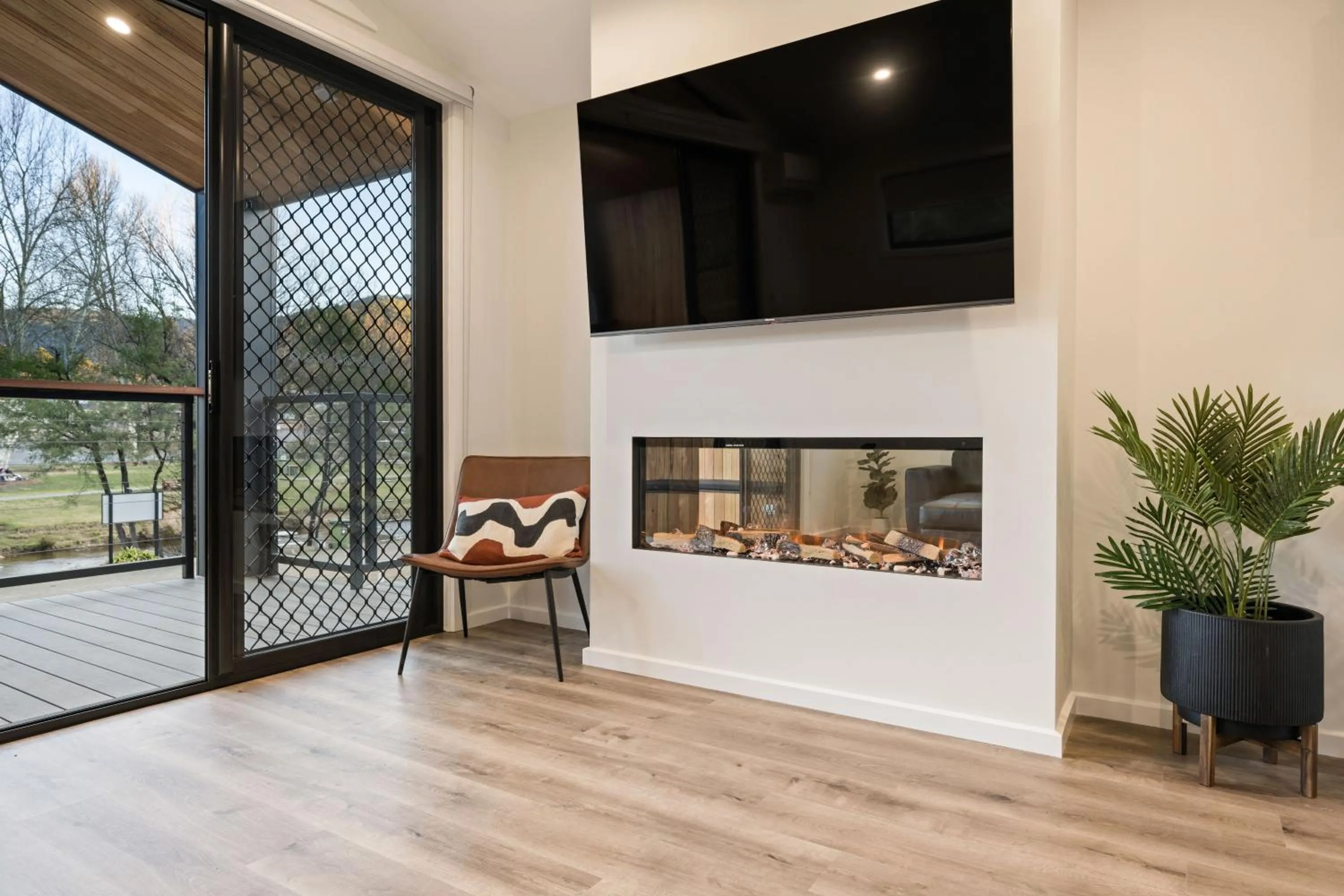 fireplace in Bright Riverside Holiday Park