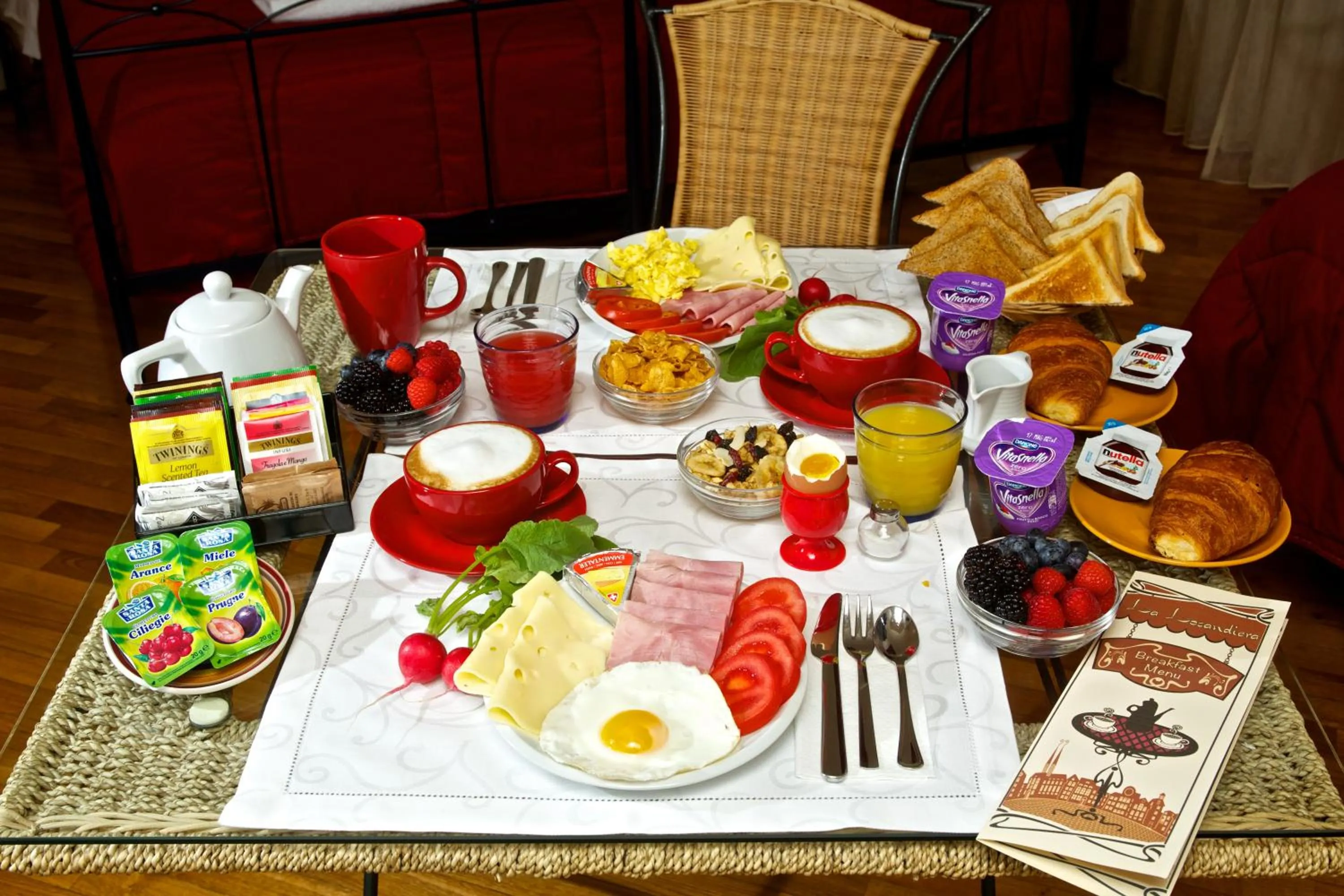 Food and drinks in La Locandiera B&B