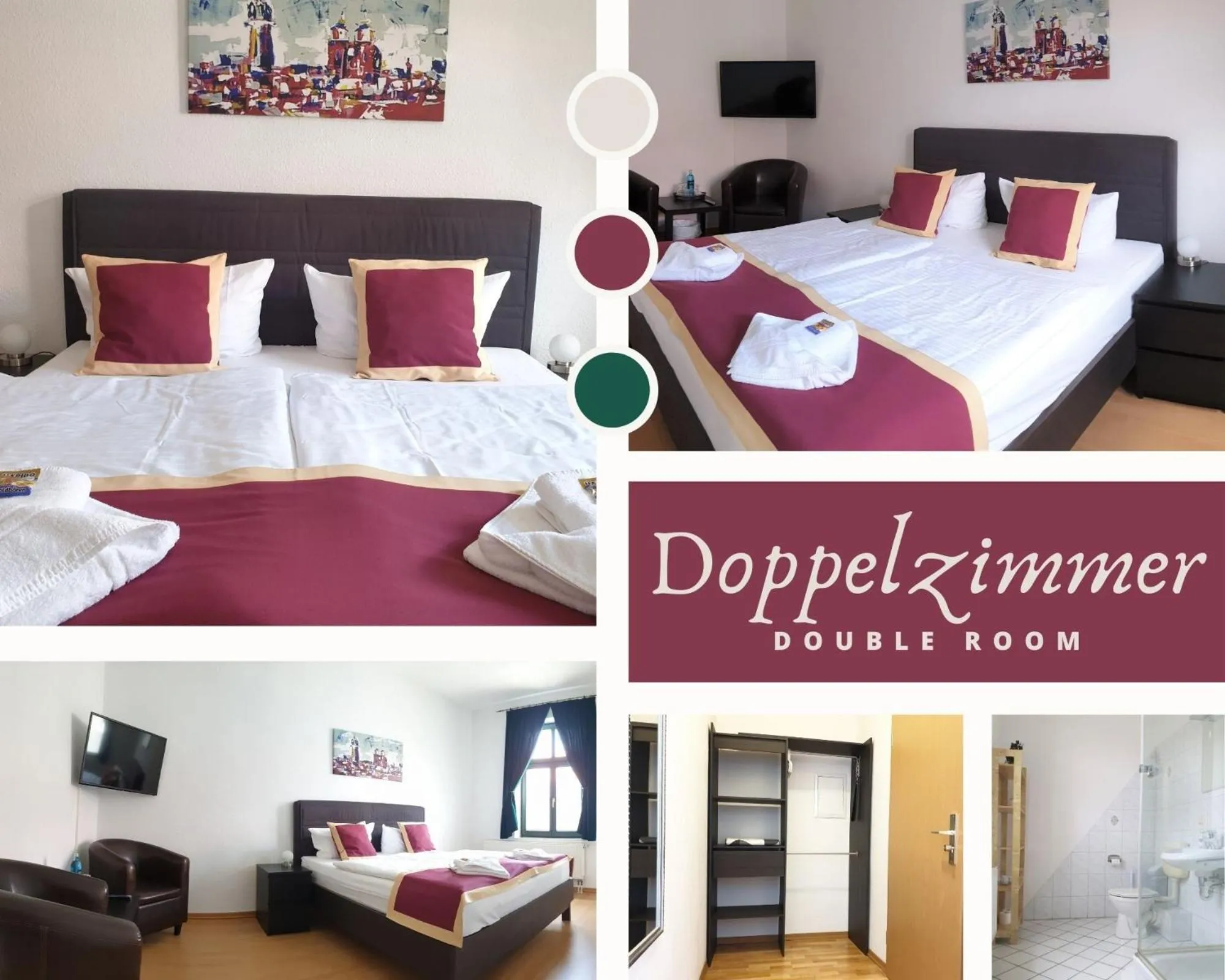 Shower, Bed in Pension Alabama