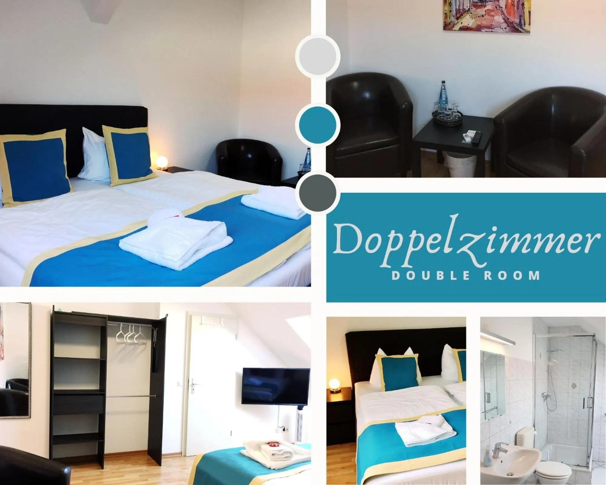 Shower, Bed in Pension Alabama