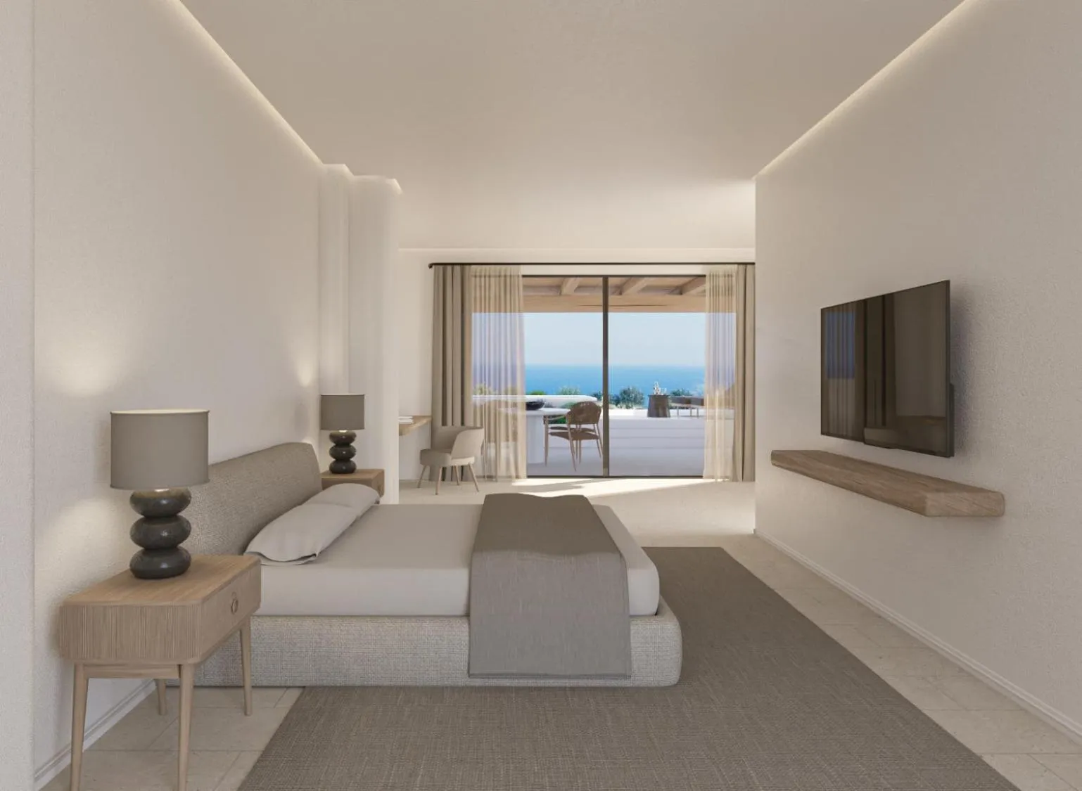 Bed in NĒRO Suites by NOMÉE Hospitality Group