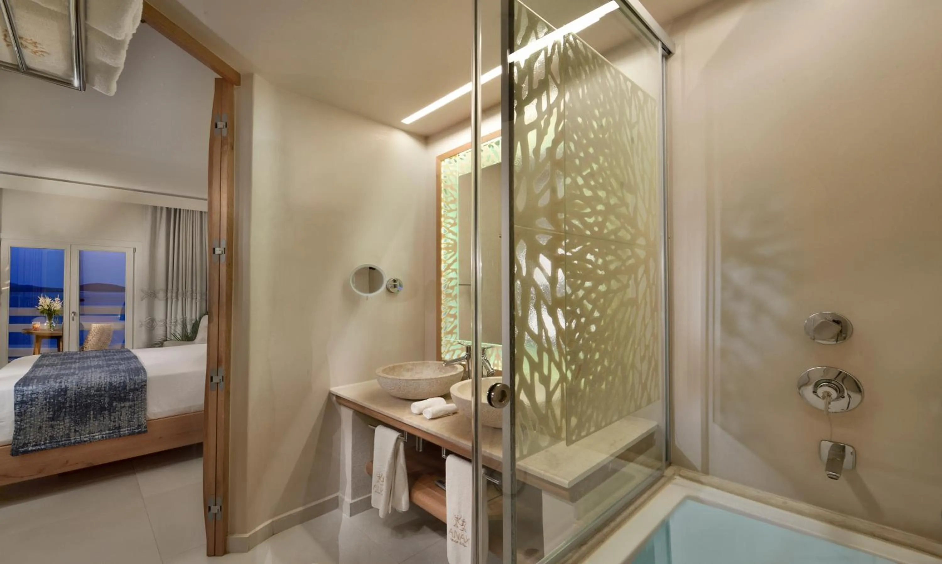 Bed in Anax Resort and Spa