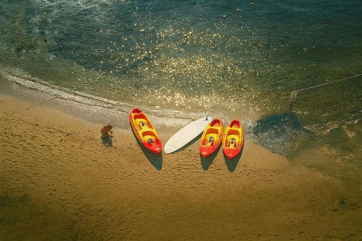Canoeing in Ramla Bay Resort