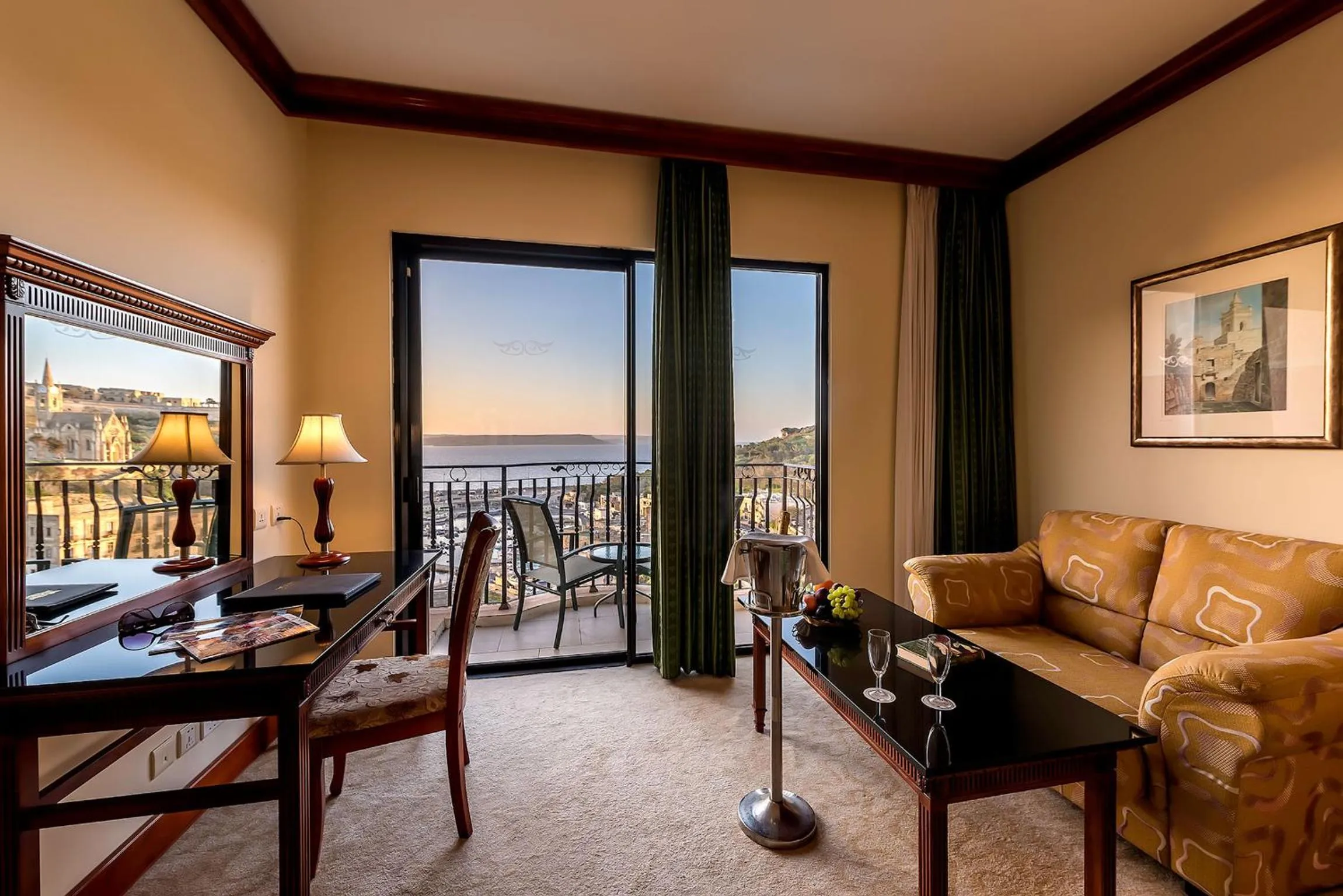 Seating area in Grand Hotel Gozo