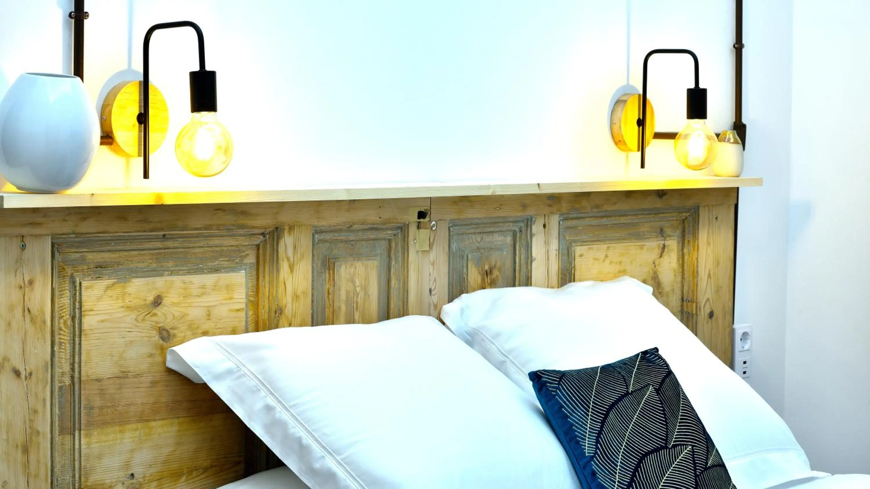 Decorative detail, Bed in Hostal Girona