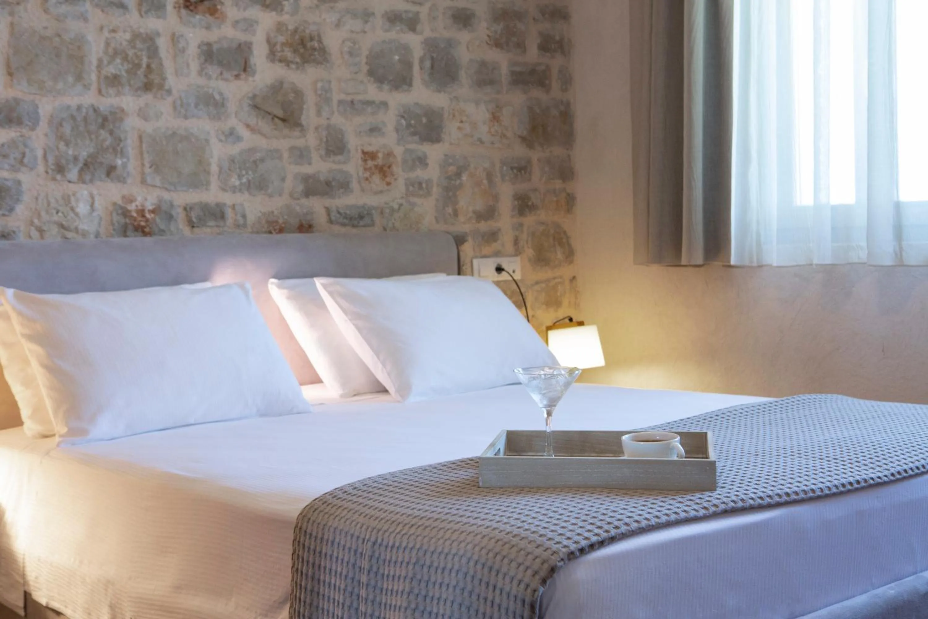 Bed in Ionian Horizon Villas